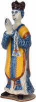 Figure of a Standing Priest in Polychrome Dutch Delftware
