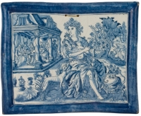 Rectangular Wallplaque in Blue Delft Earthenware