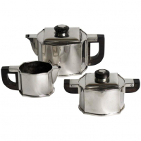 Fa. Wolfers Frères, Art Deco three-piece silver tea set, Silver 835, 1930s - Philippe Wolfers Frères