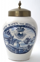 A Tobacco Jar in Blue Dutch Delftware - Coat of Arms of Dutch Province Zeeland