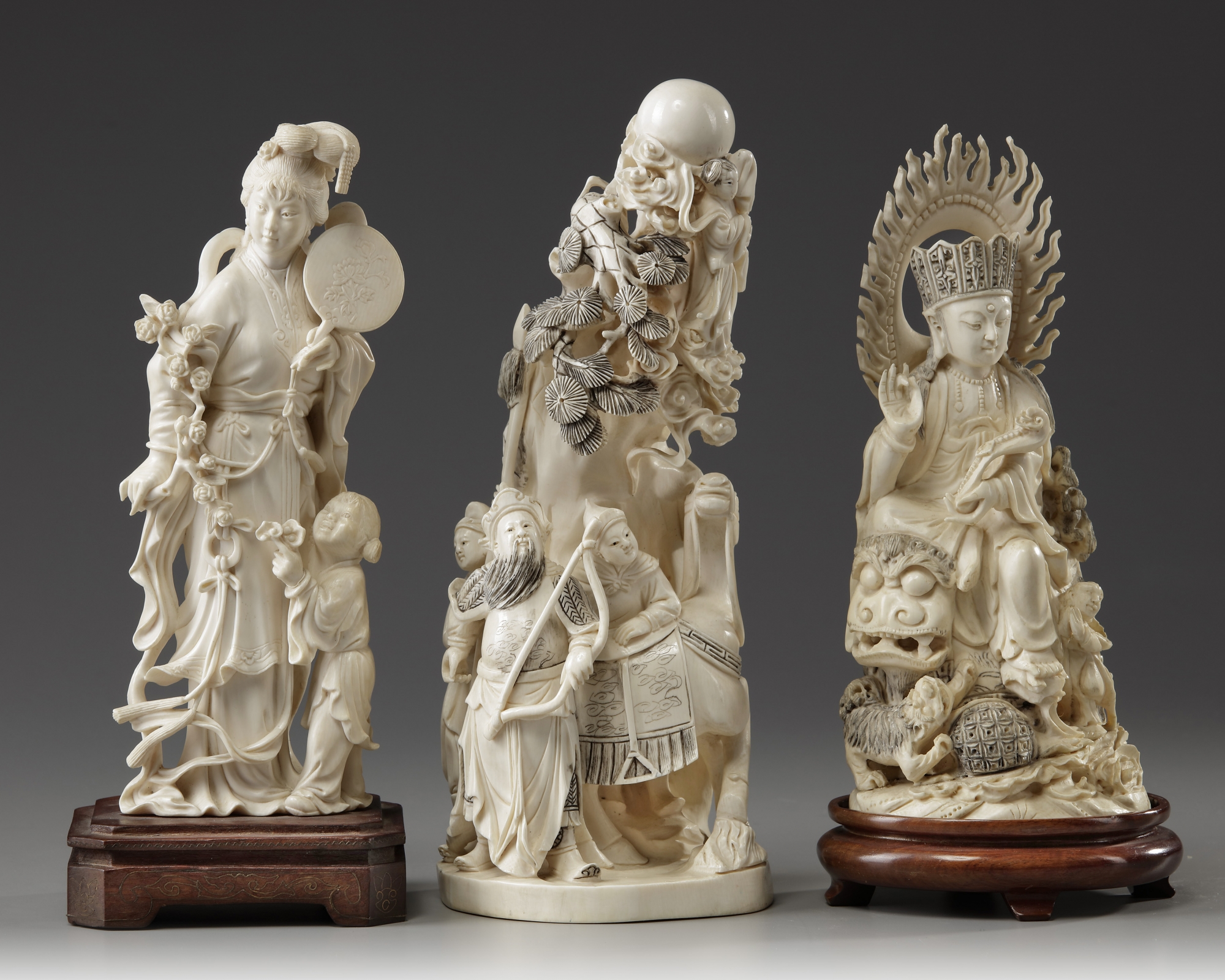 Three Chinese ivory carvings | OAA