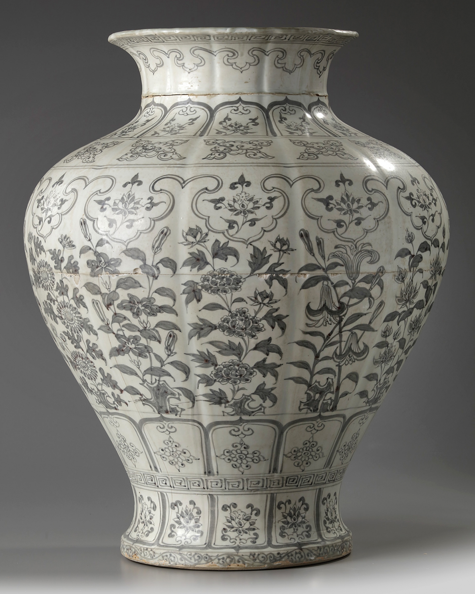 A large Chinese Mingstyle 'floral' jar, shiliuzun OAA