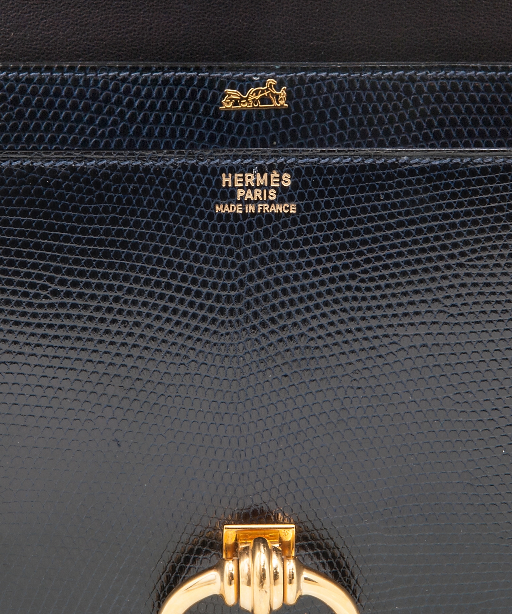 Hermès Hermes Vintage Bag in Navy Lizard Navy blue Exotic leather  ref.210604 - Joli Closet