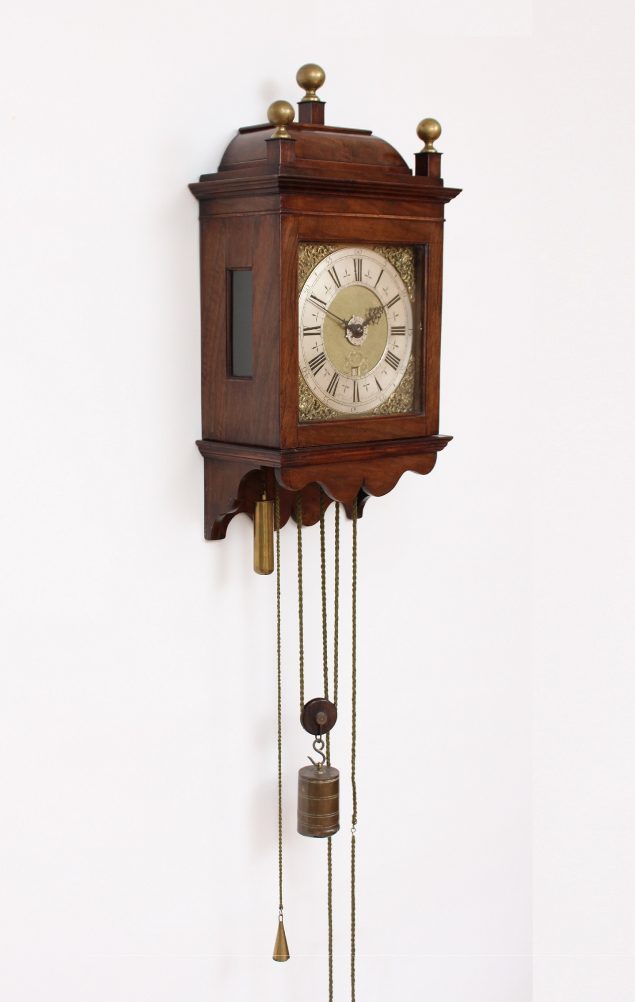 A rare Dutch walnut Amsterdam wall clock, Jacob Hasius, circa 1725 