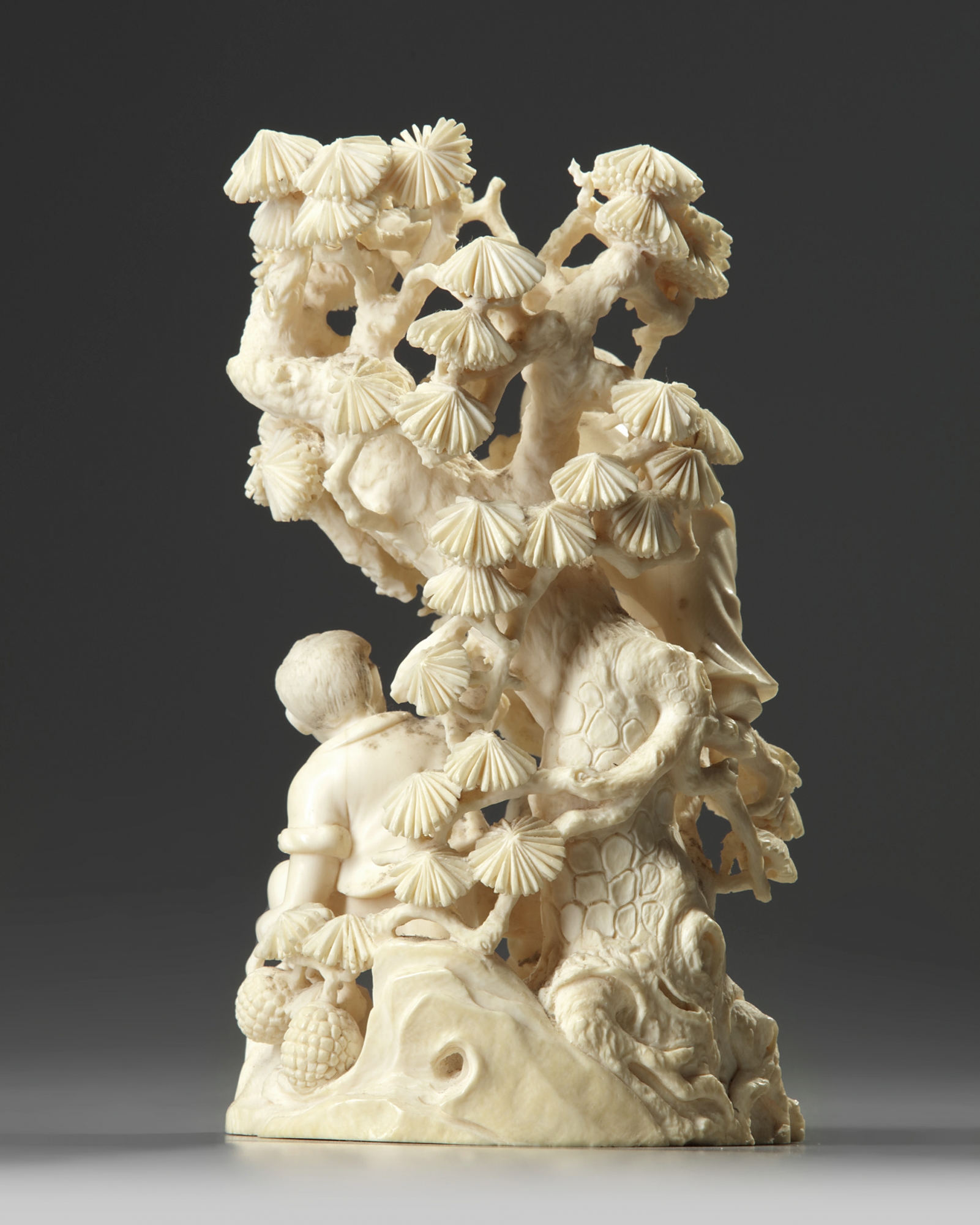 A Chinese carved ivory 'boys and pine' group | OAA