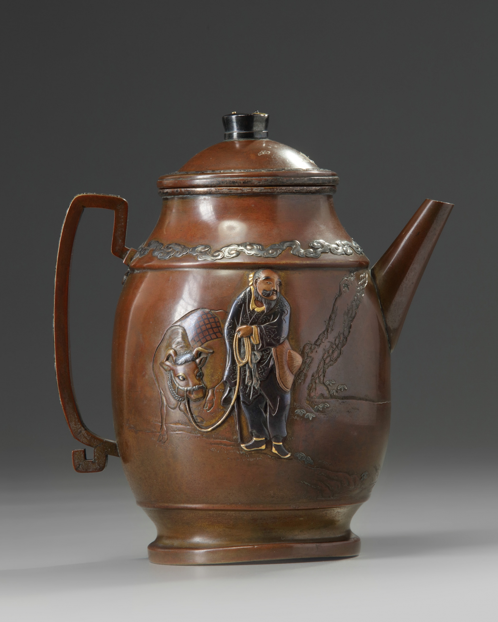 A Japanese mixed metal teapot OAA