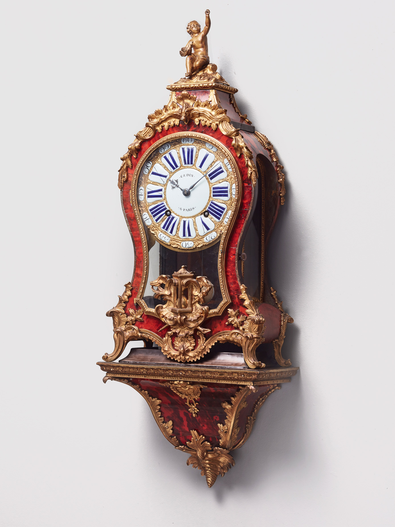 A French Louis XV bracket clock by Gudin circa |