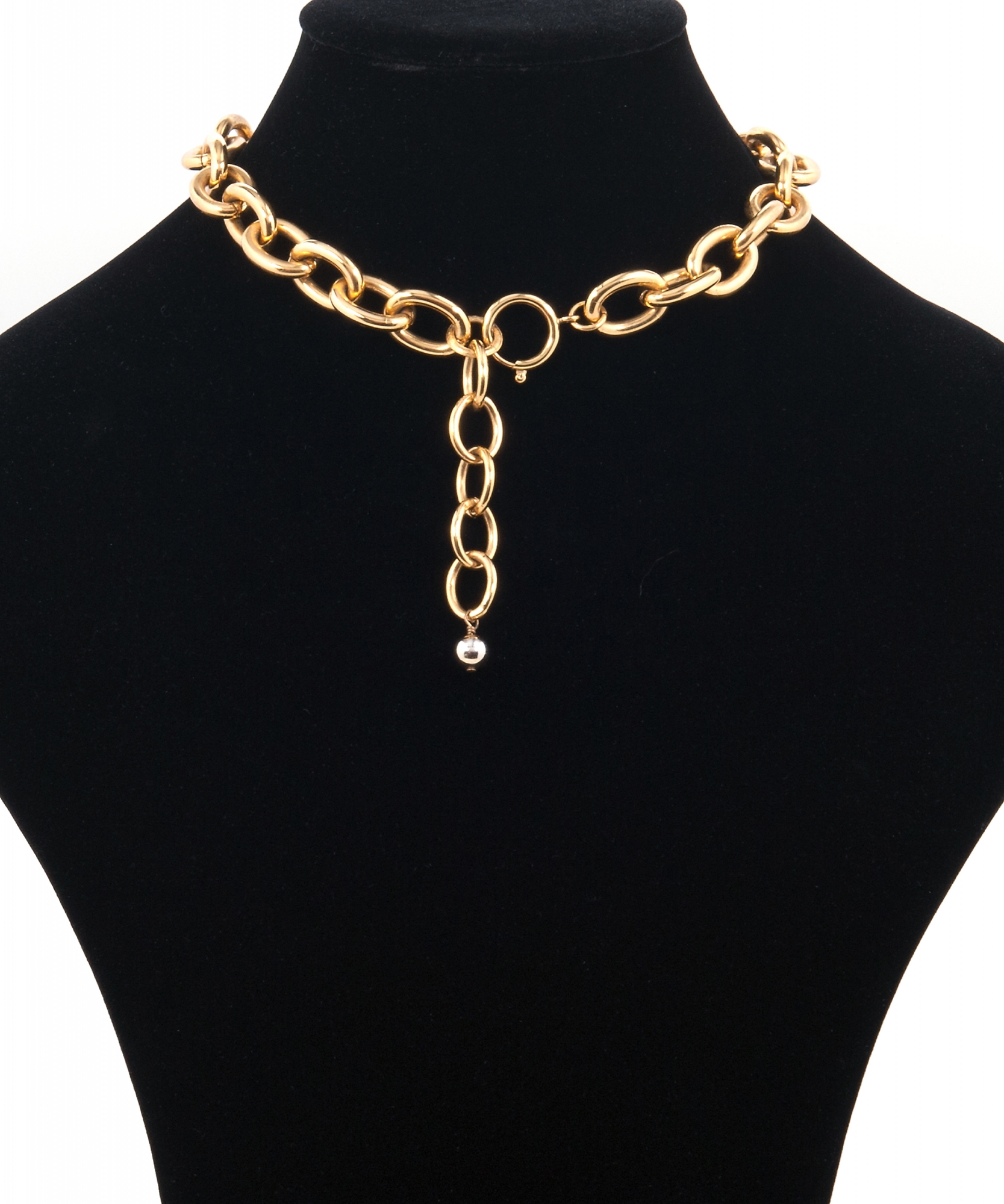 CHANEL CC THICK GOLD CHAIN LOGO NECKLACE CHOKER