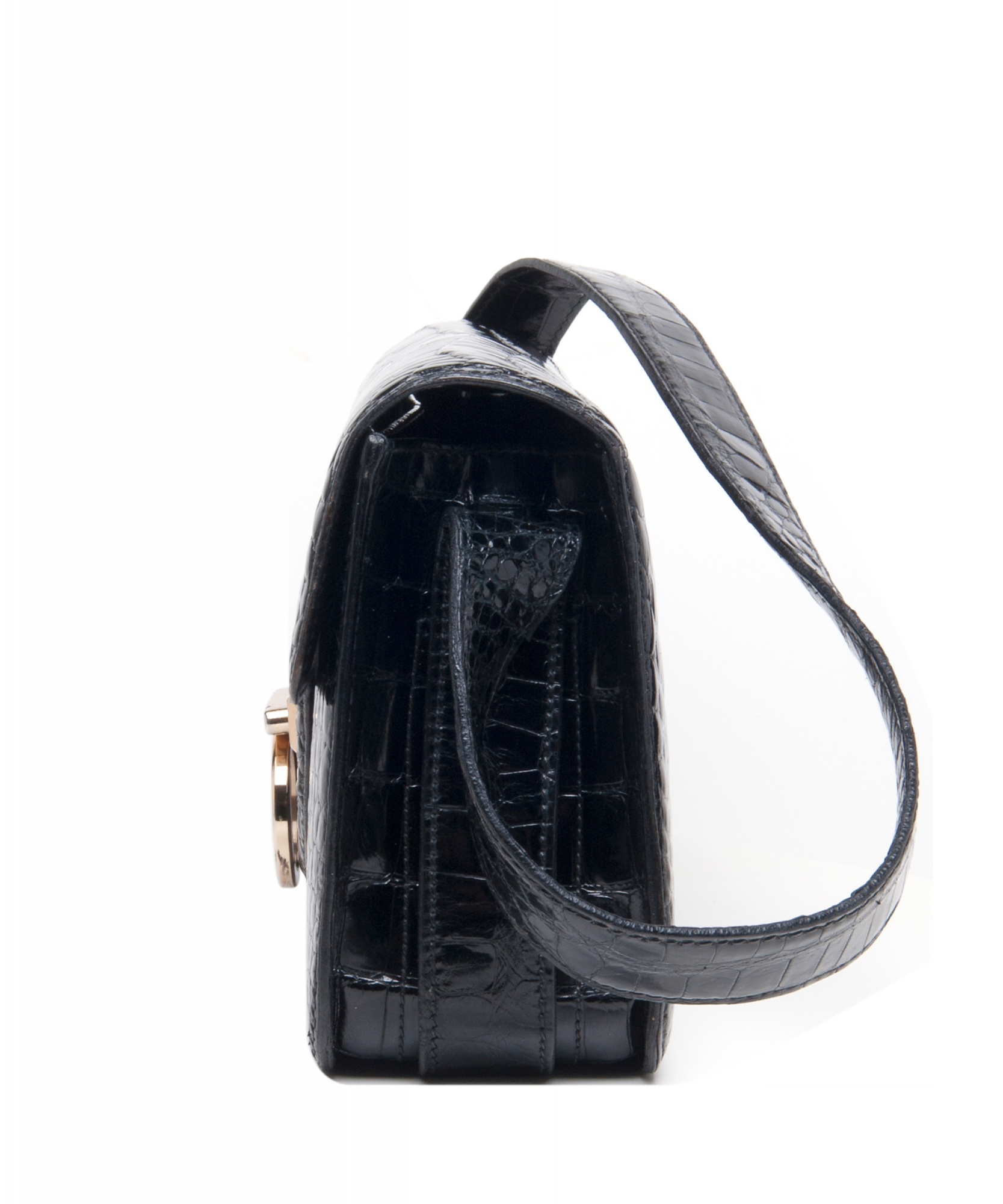 Gucci Vintage Black Crocodile Skin Shoulder Bag - Gucci | ArtListings