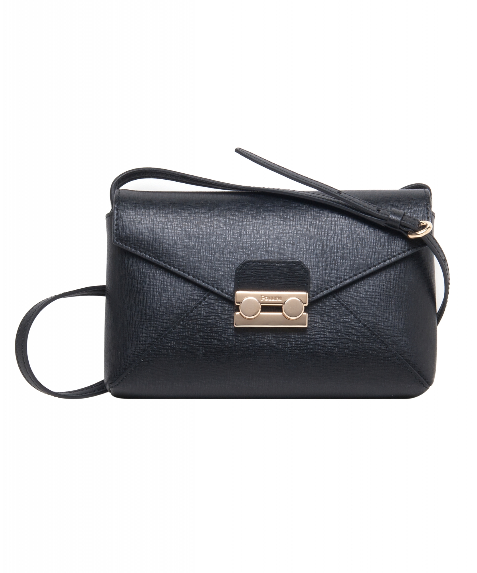 Pollini Black Leather Crossbody Bag - Pollini | La Doyenne