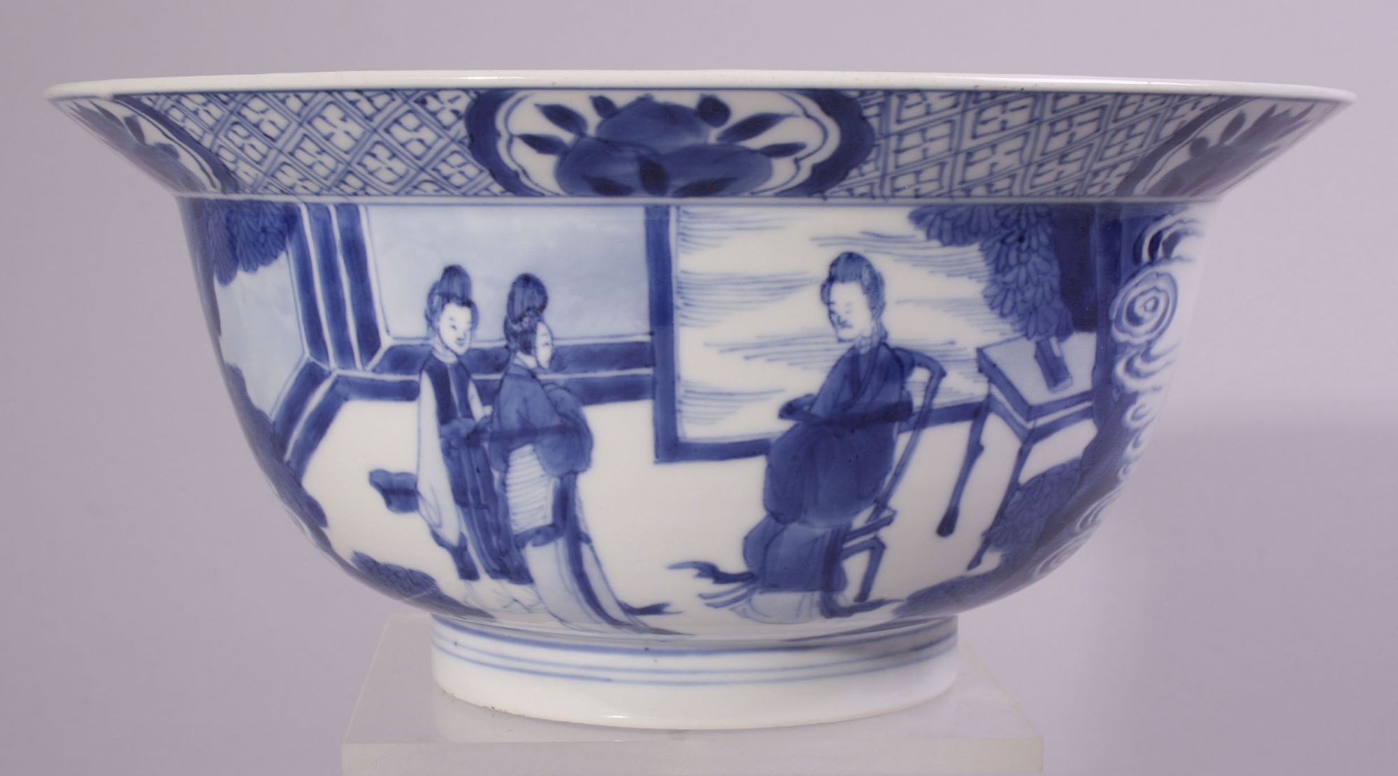 Ophef de begeleiding Toezicht houden Chinees blauw wit porselein Klapmutskom met figuren, gemerkt Chenghua |  ArtListings