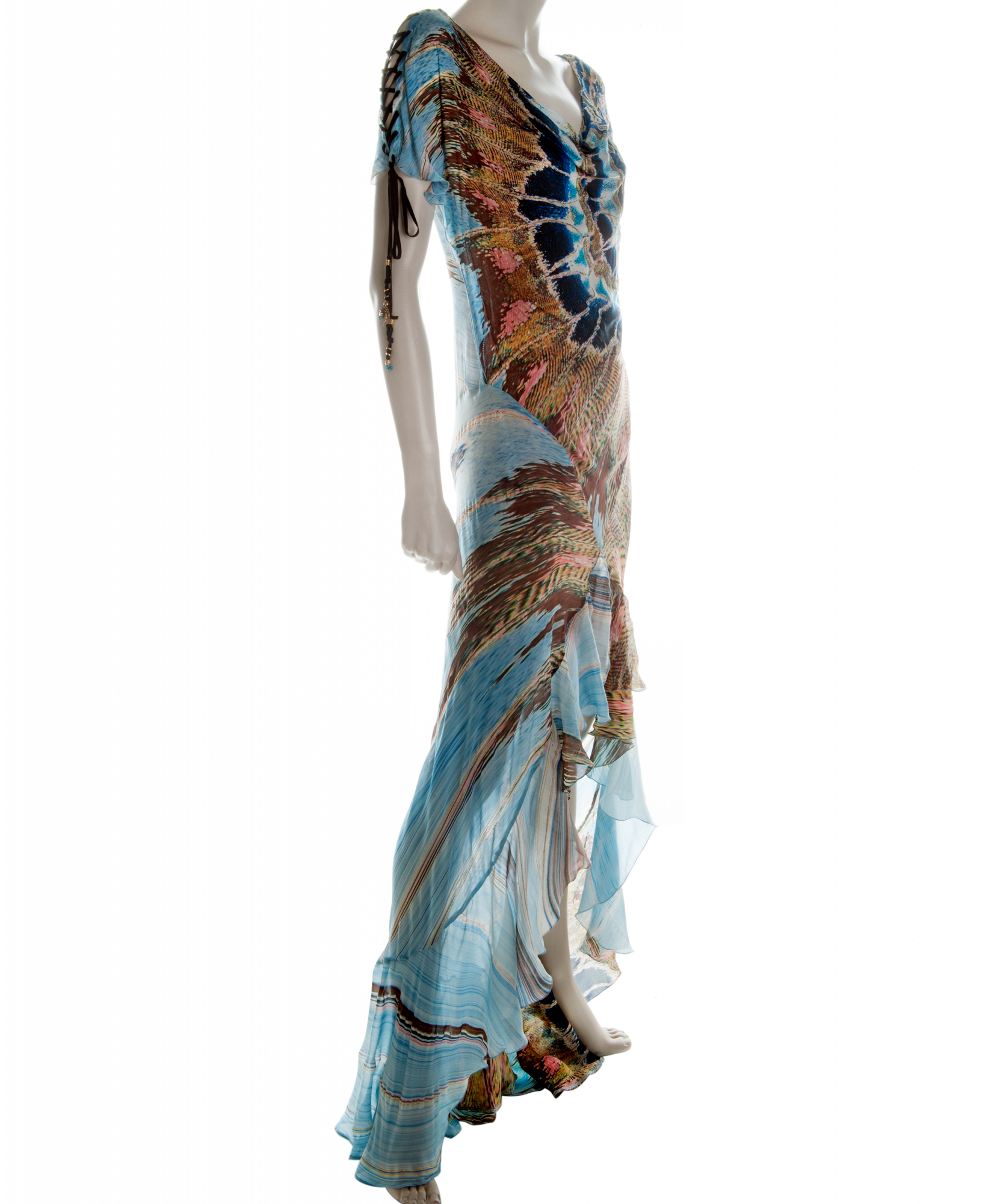 schuintrekken vos Geest Roberto Cavalli Multicolor Printed Flare Maxi Dress - Roberto Cavalli | La  Doyenne