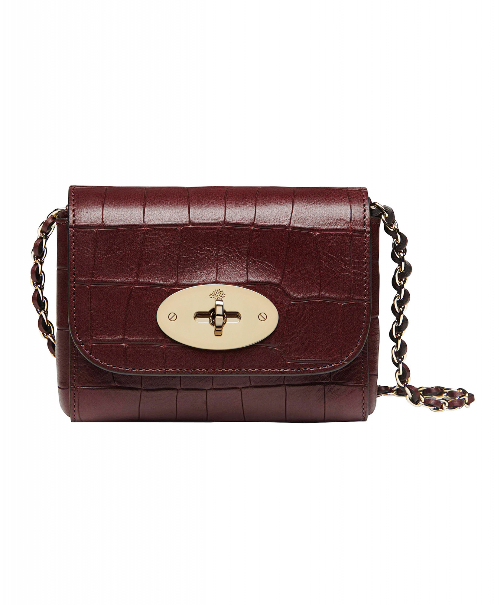 Medium Top Handle Lily | Black Cherry Wrinkly High Shine Leather | Lily |  Mulberry