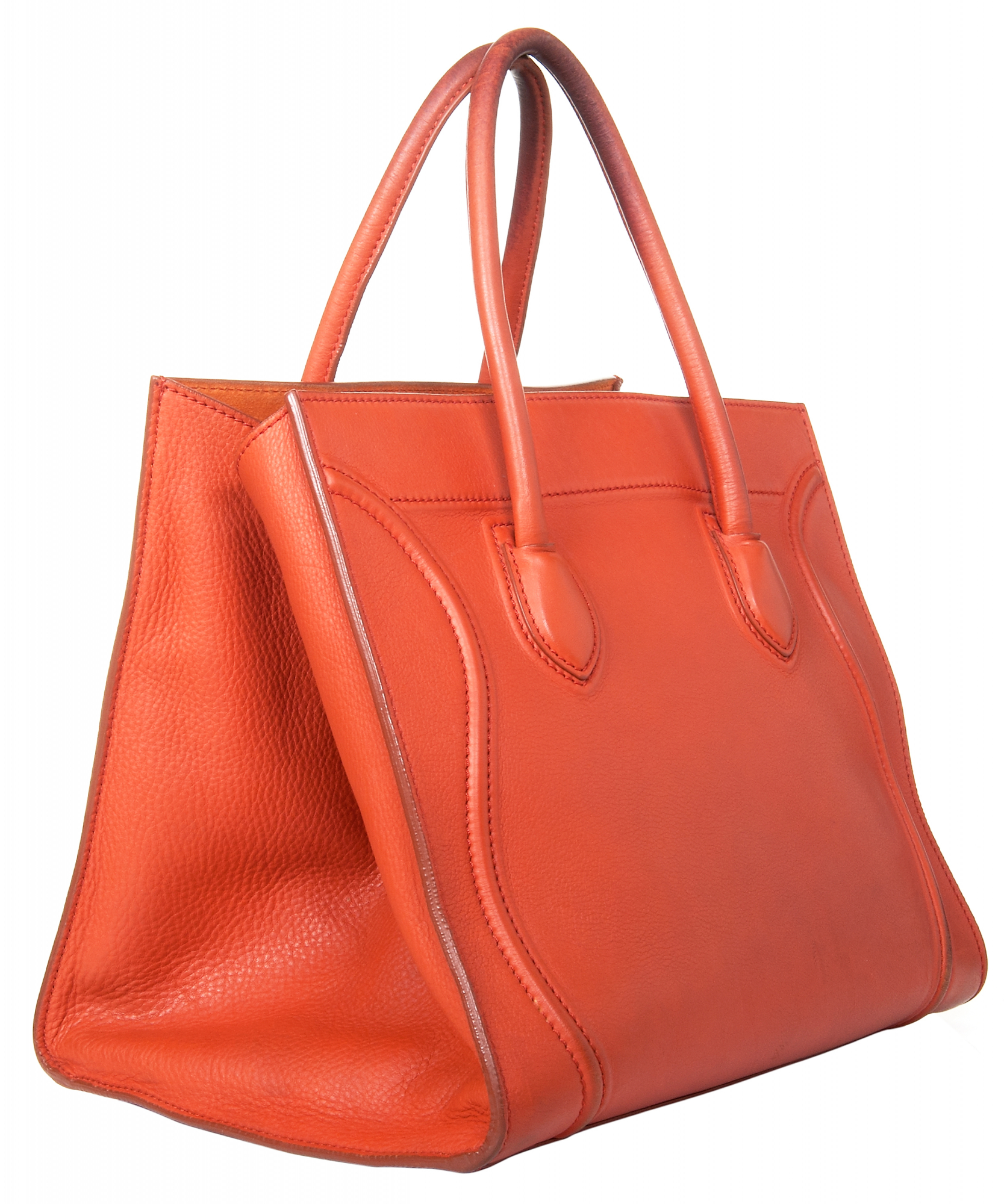 Céline Medium Luggage Phantom Bag in Orange Bullhide Calfskin - Celine ...