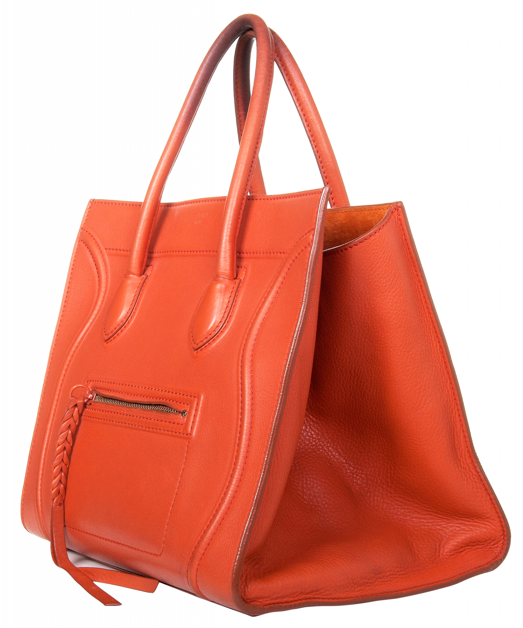 Céline Medium Luggage Phantom Bag in Orange Bullhide Calfskin - Celine ...