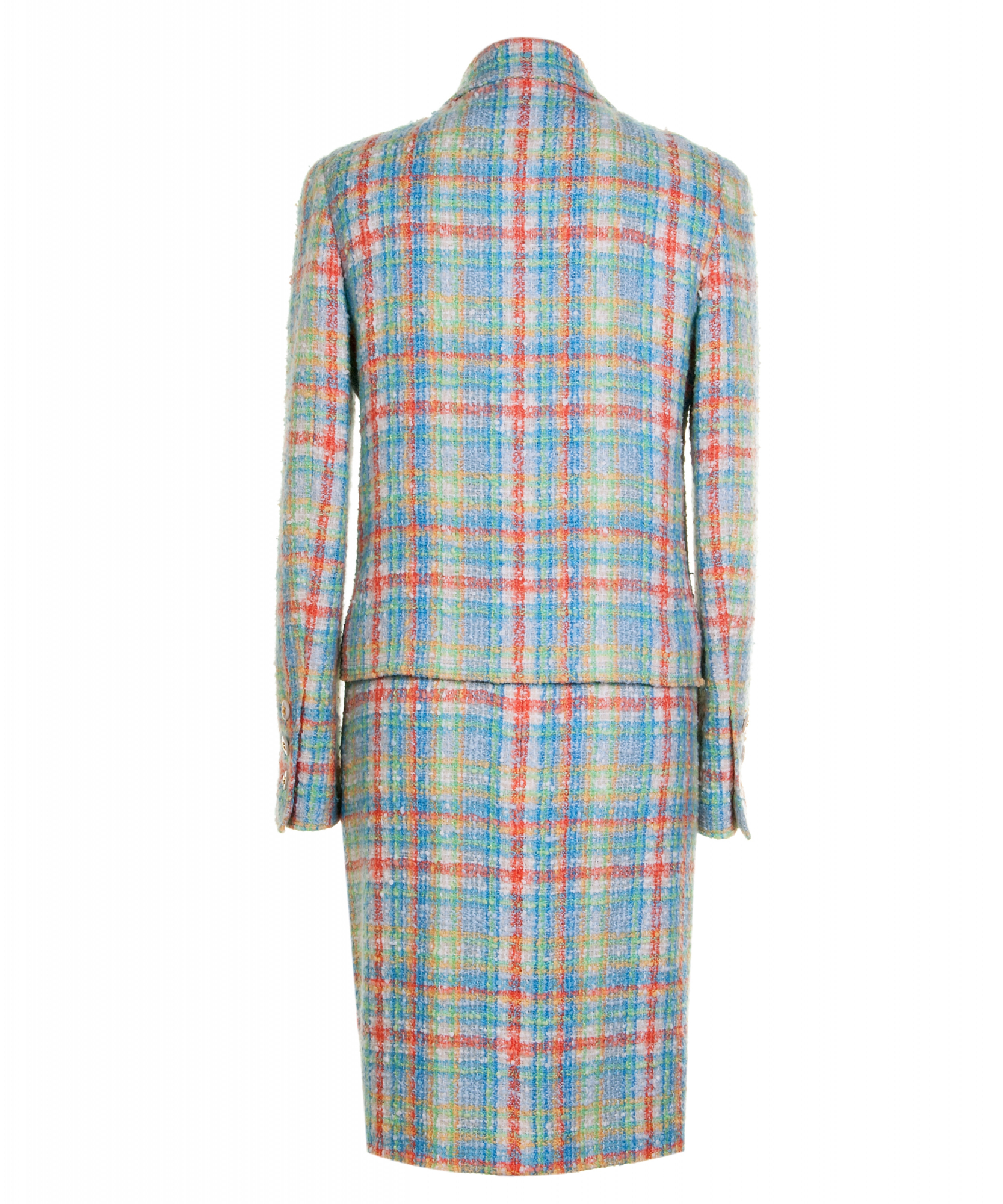 SS 1997 Chanel Runway Multicolor Tweed Skirt Suit - Chanel