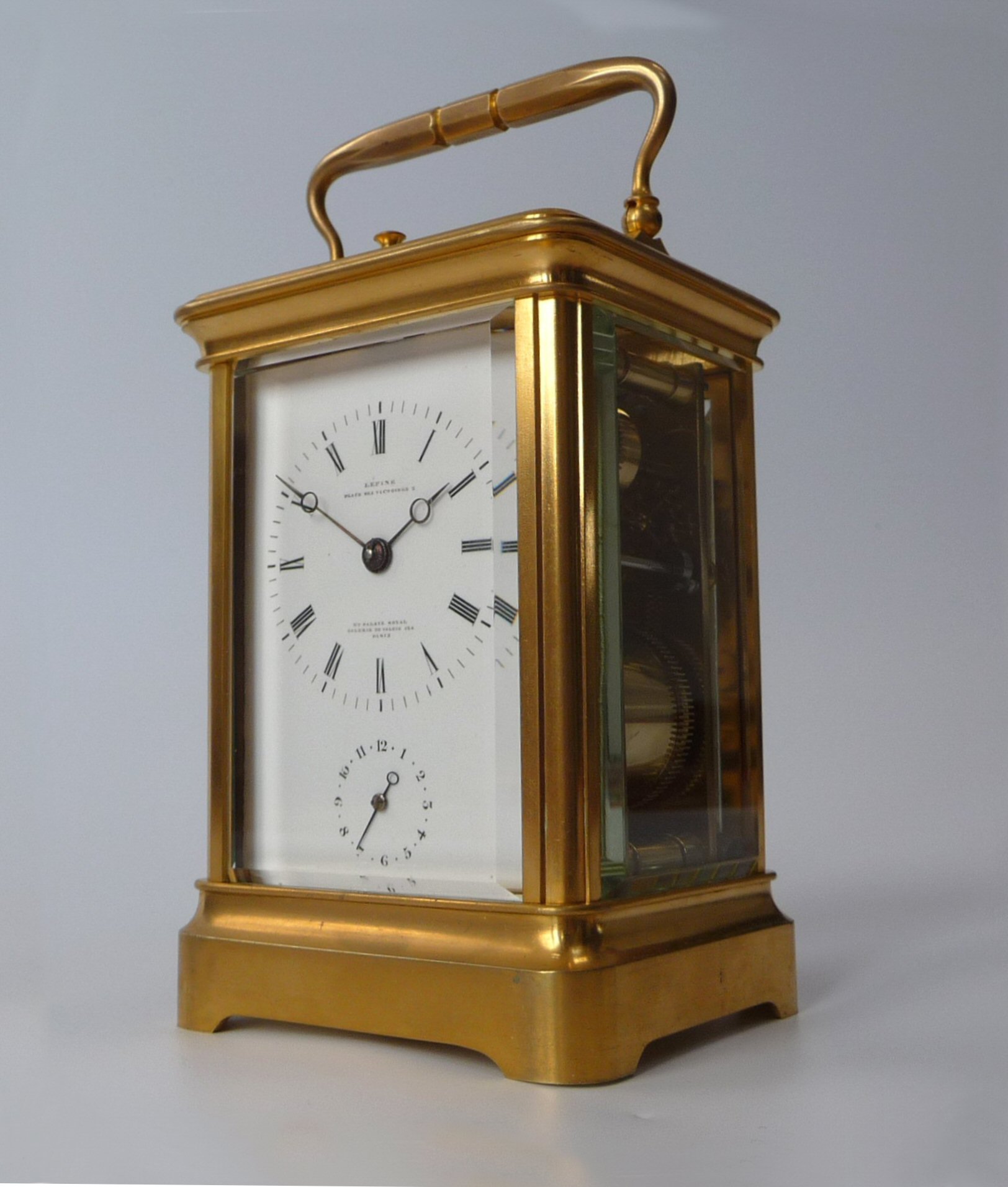 Carriage clock, alarm and striking on a bell, Lépine no 549, Paris ...