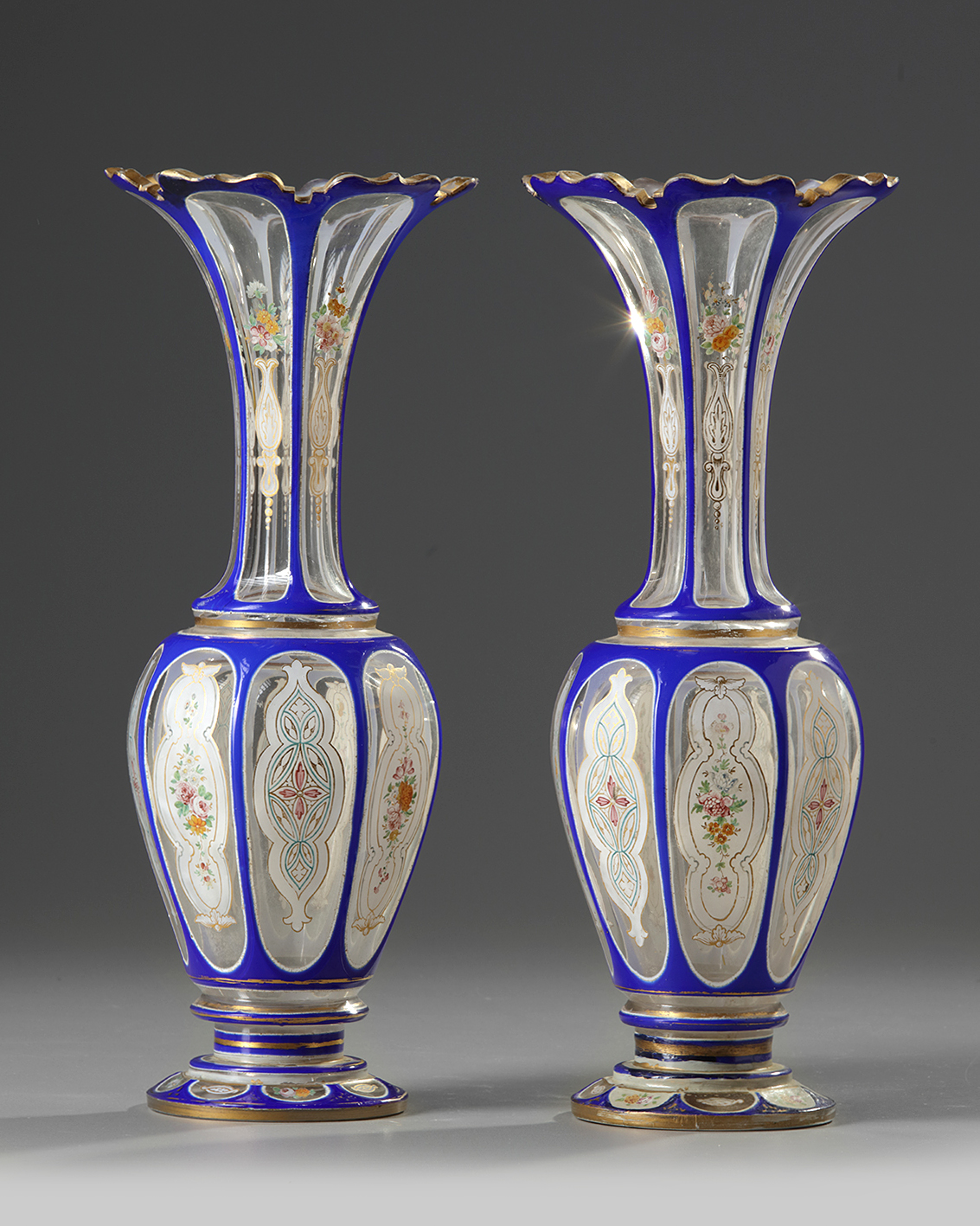 A pair of French glass vases OAA