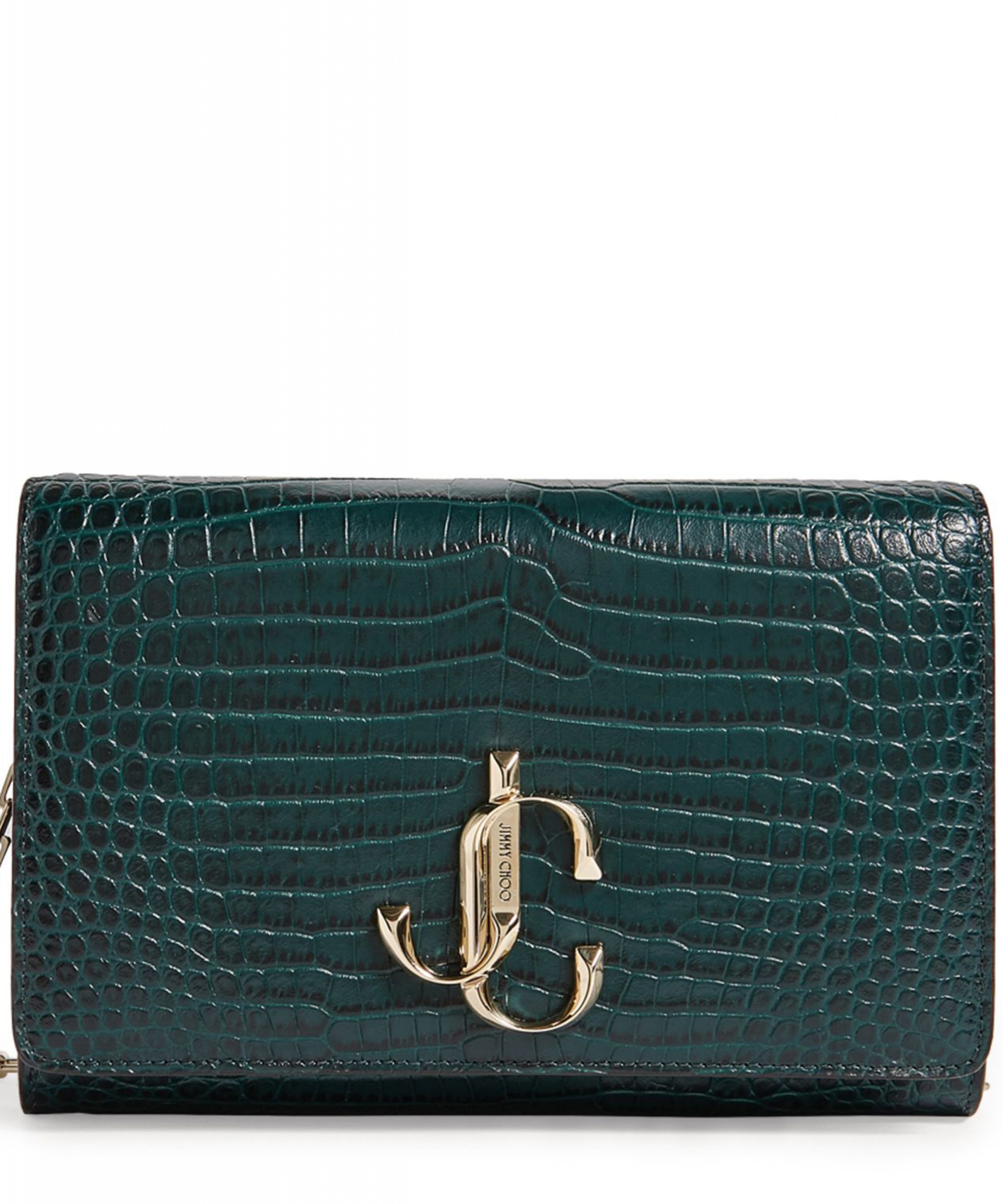 Women's Luxury Bags - Jimmy Choo Green Croc Shoulder Bag