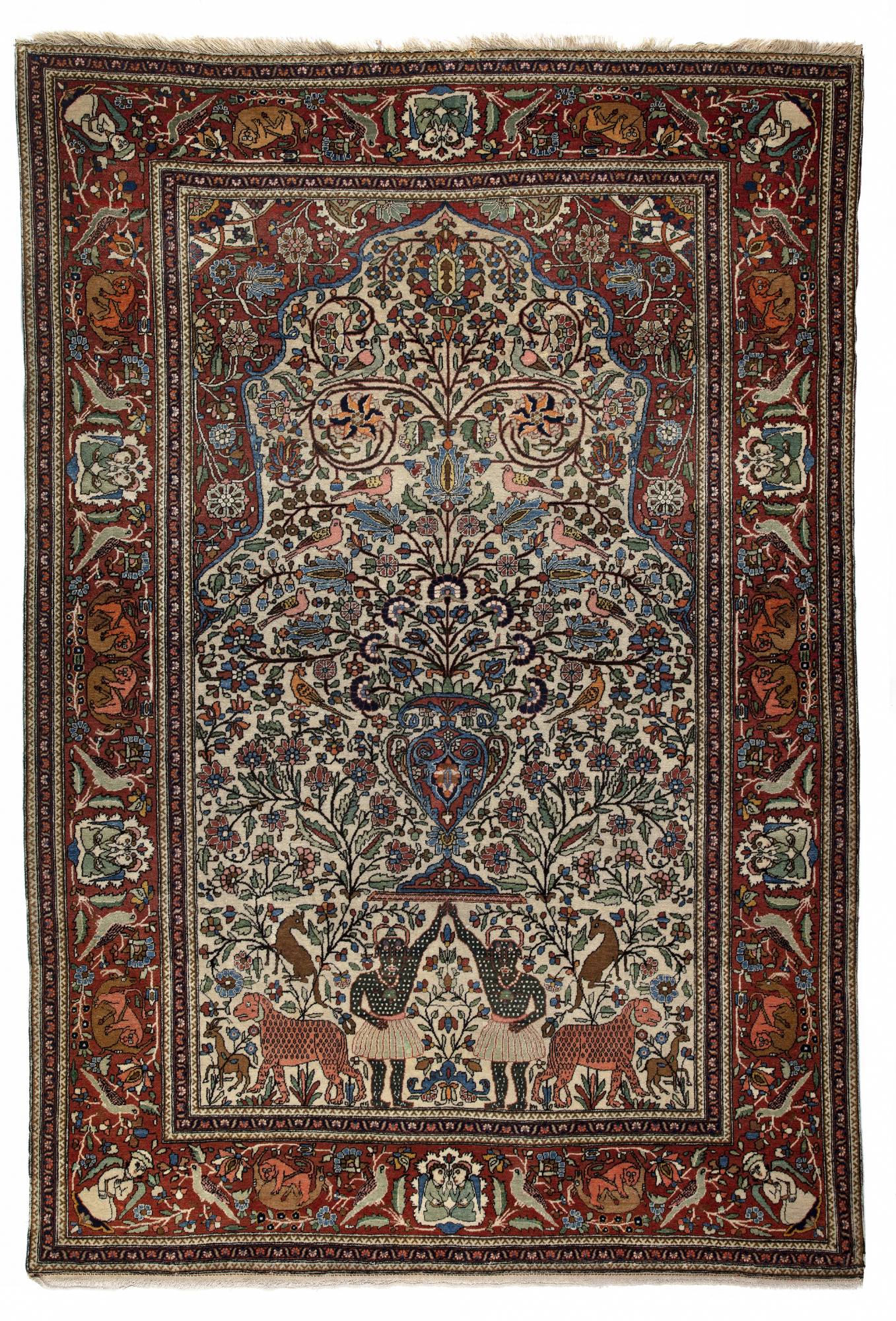 A KASHAN 'MOHTASHAM' PRAYER RUG, CENTRAL PERSIA, LATE 19TH CENTURY | OAA