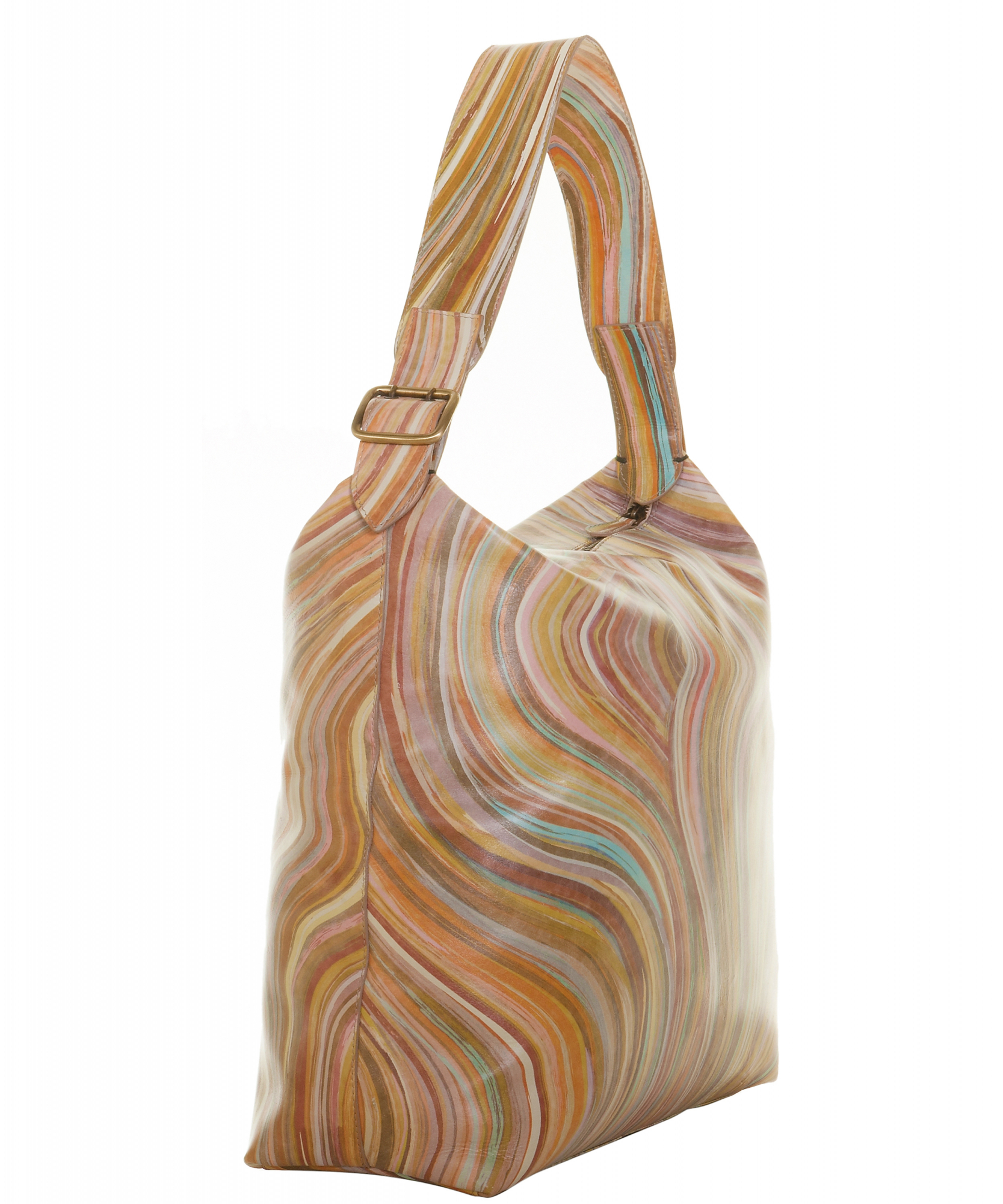 Women's 'Swirl' Print Leather Hobo Bag