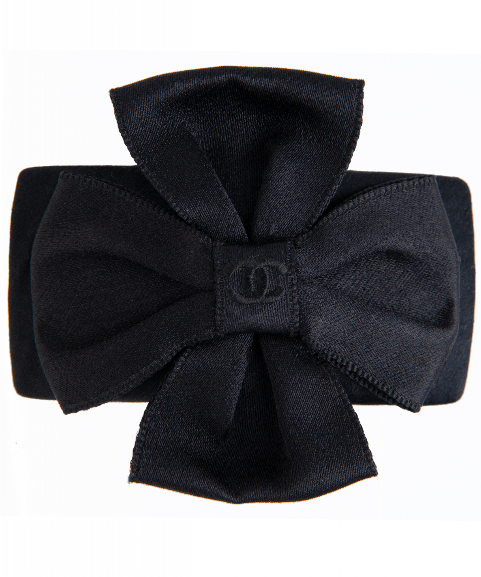 Chanel Black Satin Ribbon Hair Barrette - Chanel | ArtListings