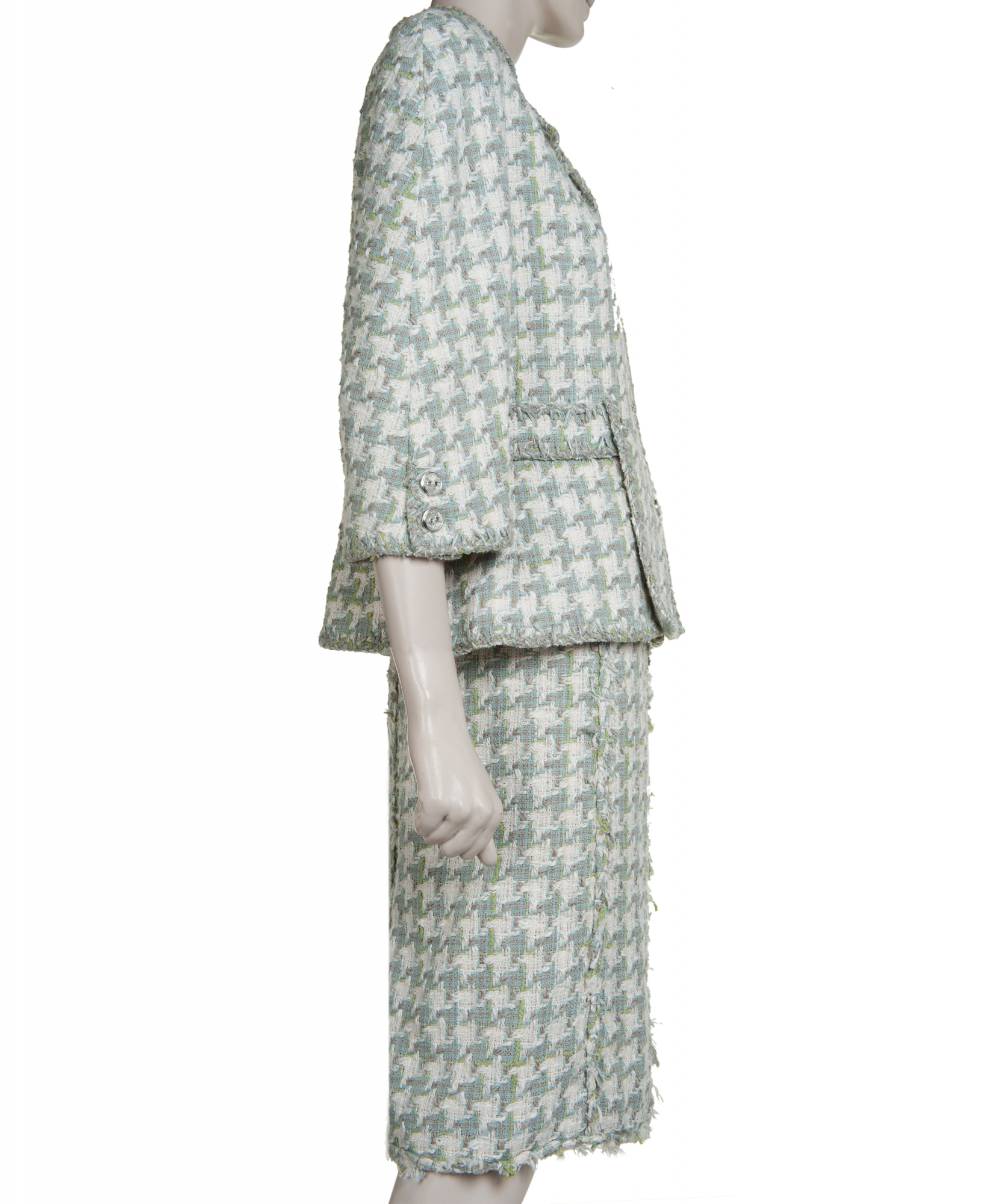 Macadam het kan schattig Chanel Groen/grijs Mantelpakje met Rok - Chanel | ArtListings