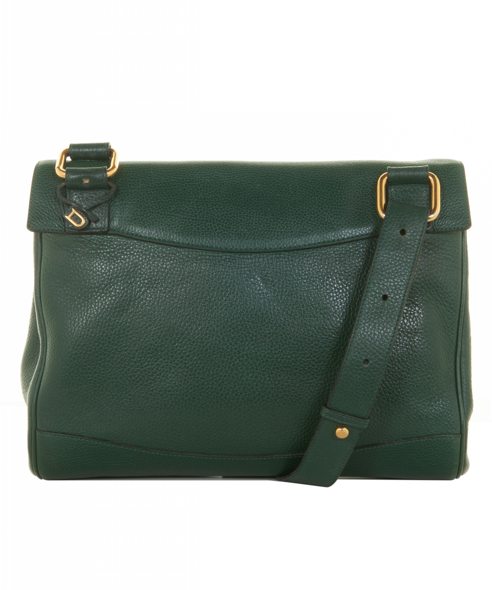 Delvaux Green Leather Messenger Bag - Delvaux | La Doyenne