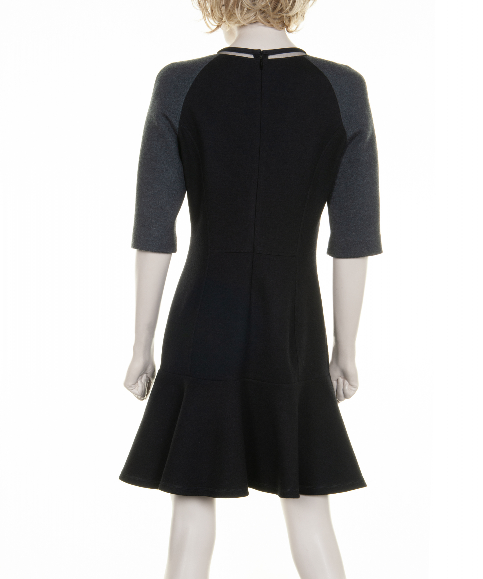 Fendi Paneled Black and Grey Wool Dress - Fendi | ArtListings