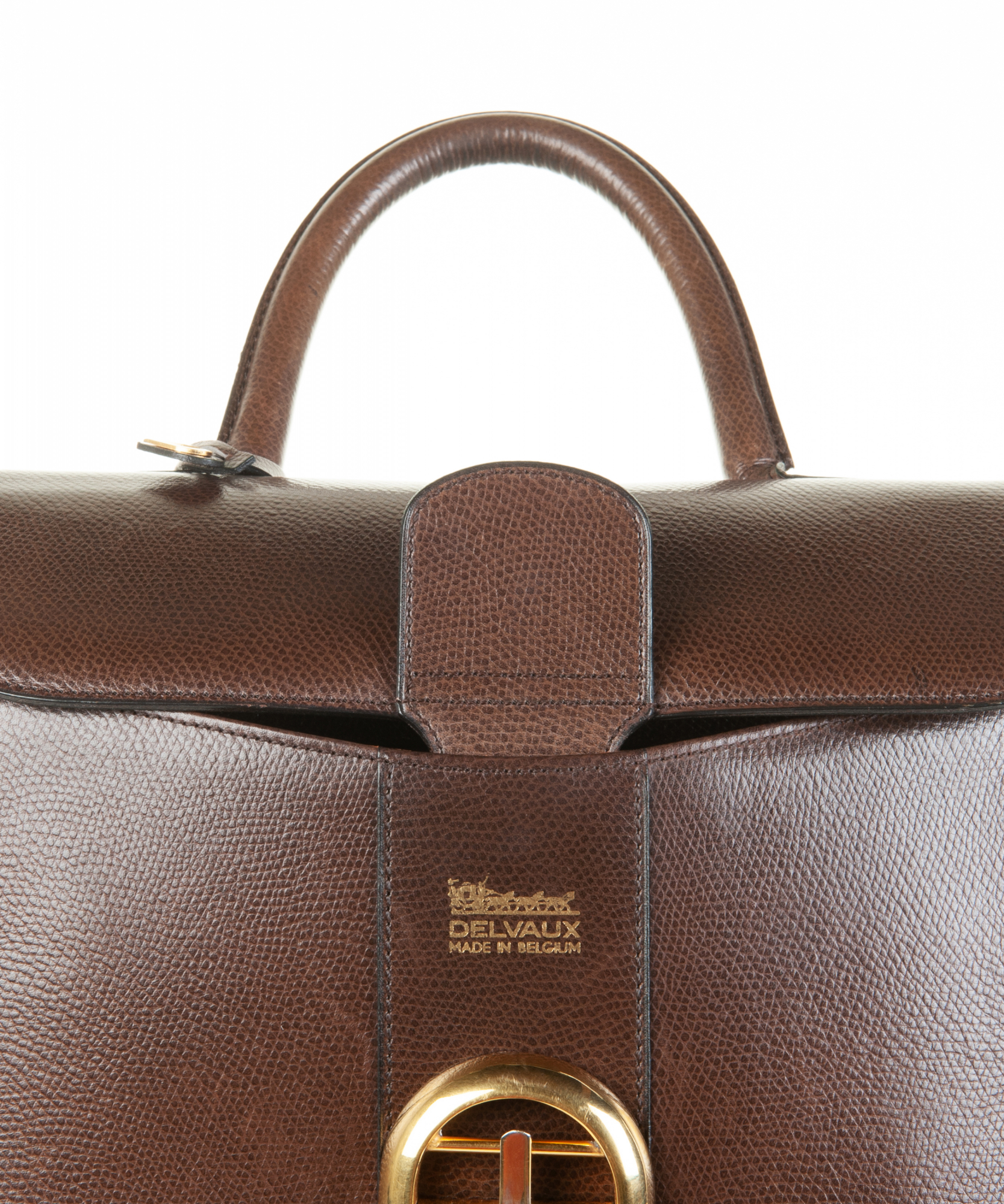 Delvaux vintage handbag model Brillant in smooth brown leather