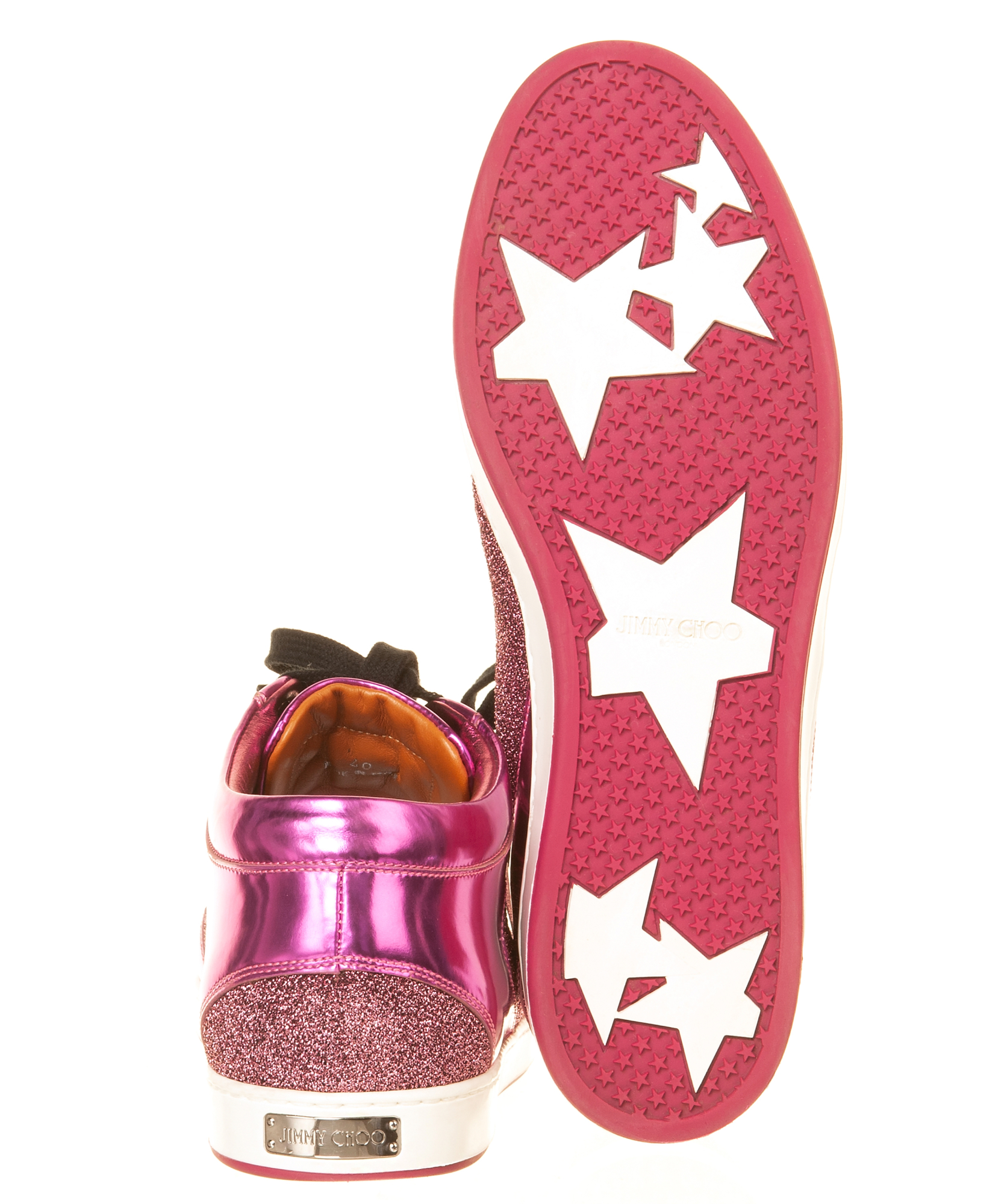 Jimmy Choo Miami Fushia Glitter Sneaker Jimmy Choo La Doyenne