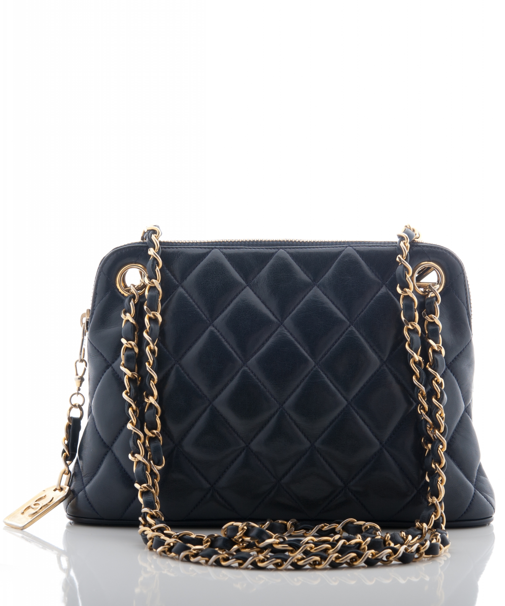 Chanel Dark Blue Quilted Leather Shoulder Bag - Chanel | La Doyenne
