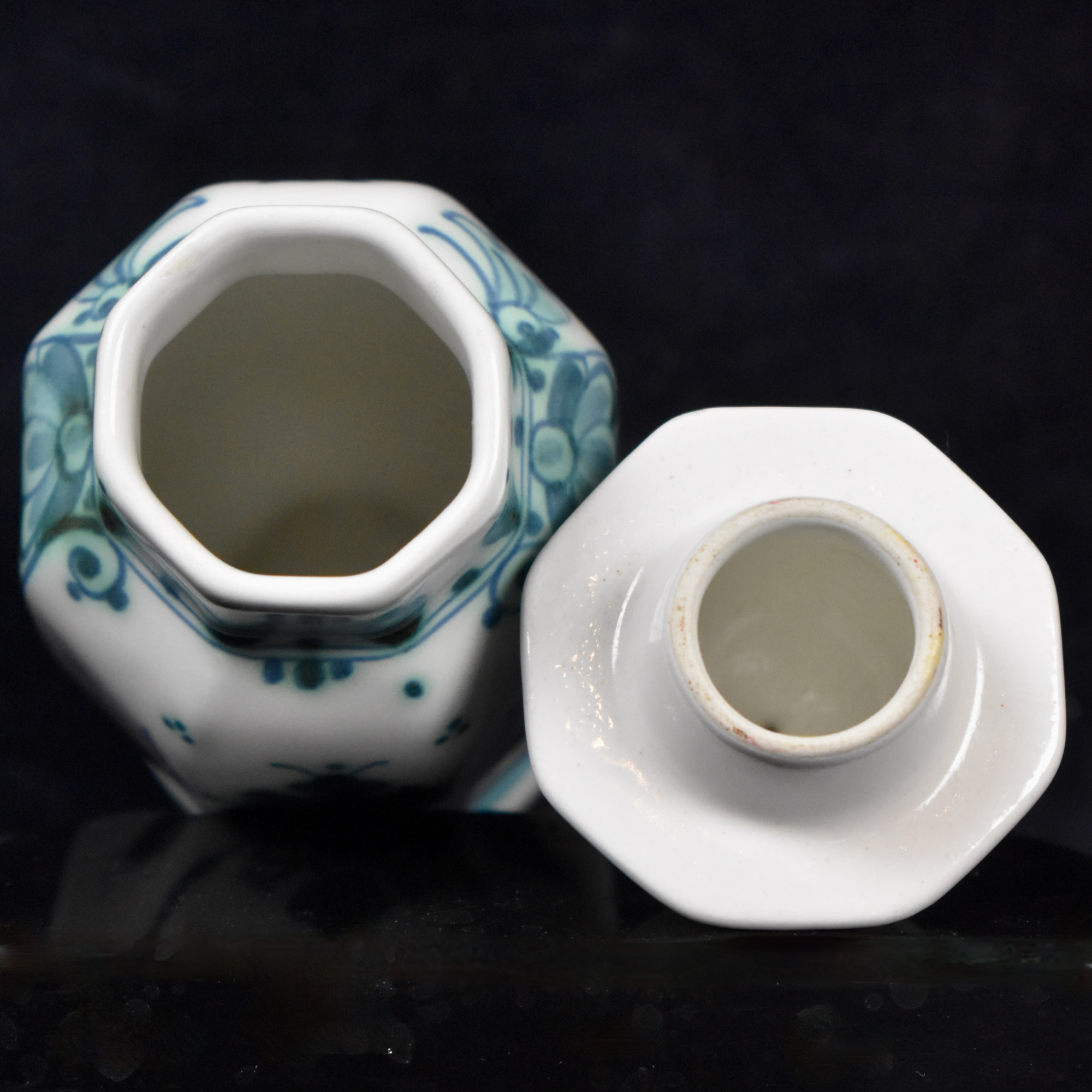 Rare Small Dutch Green & White Royal Delft Delvert Lidded Jar - 1968 ...
