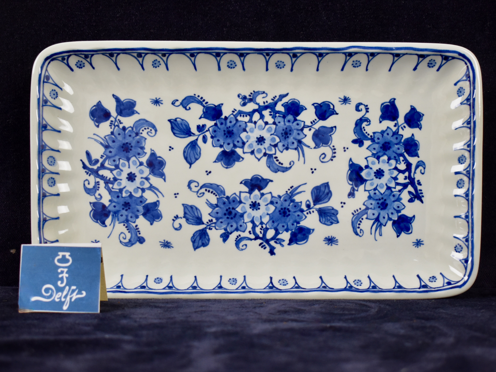 Dutch Blue & White Royal Delft Hand Painted Platter - 1985 - ROYAL