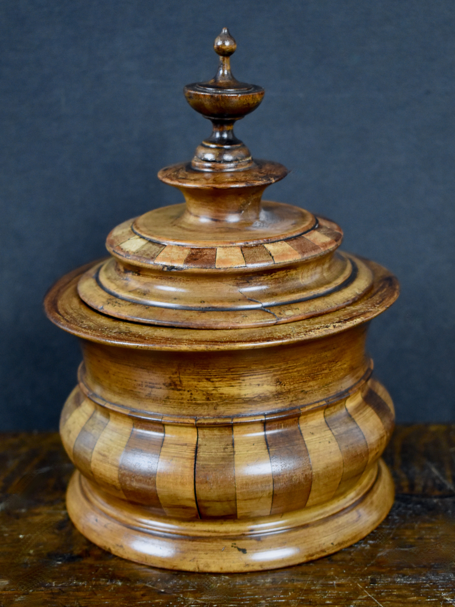 antique wooden tobacco jar Napoleon III Biedermeier Canister Humidor, 1850s for sale at Pamono Antique Turned Treenware Solid Lignum