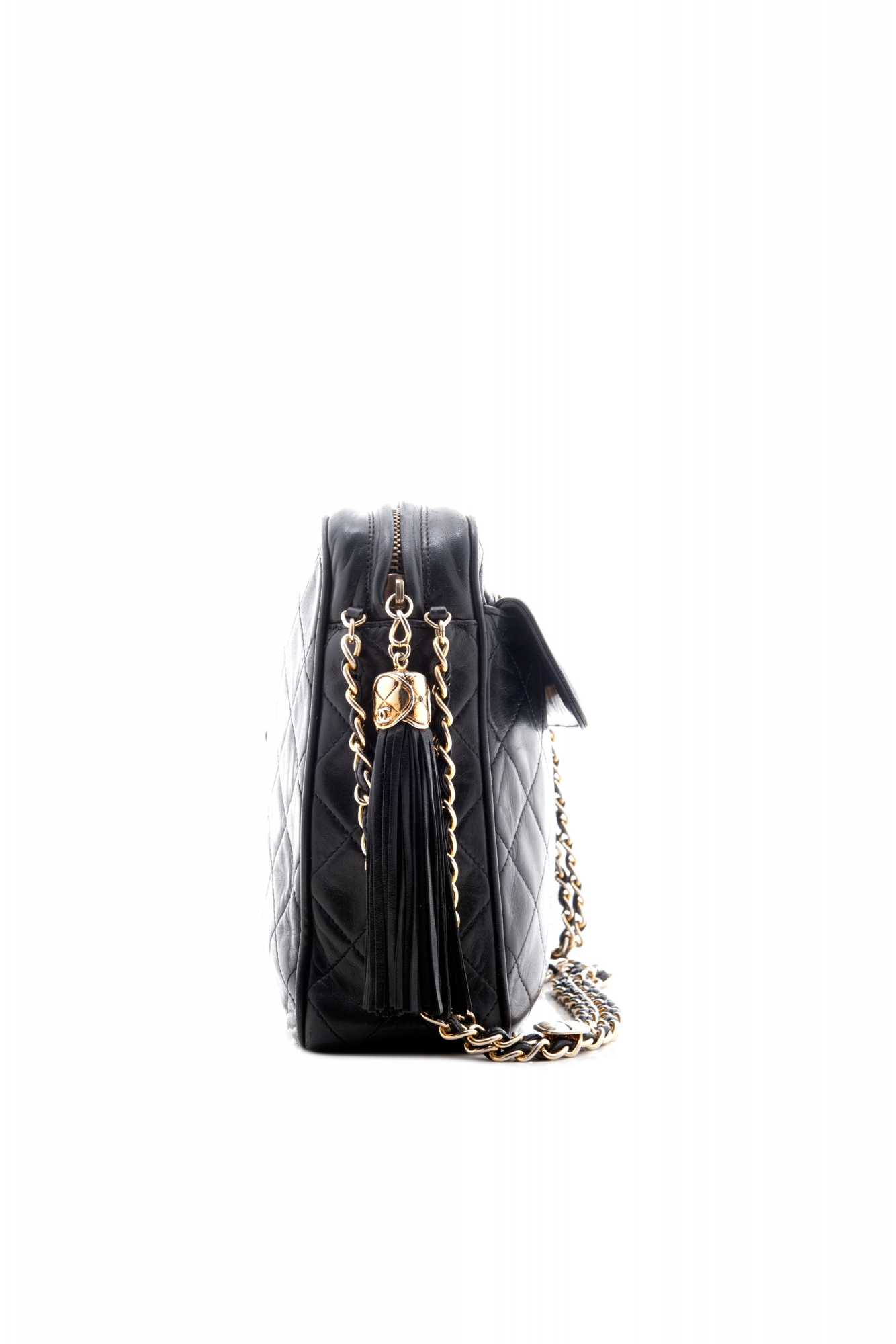 Chanel Vintage Black Quilted Camera Tassel Bag - Chanel | ArtListings