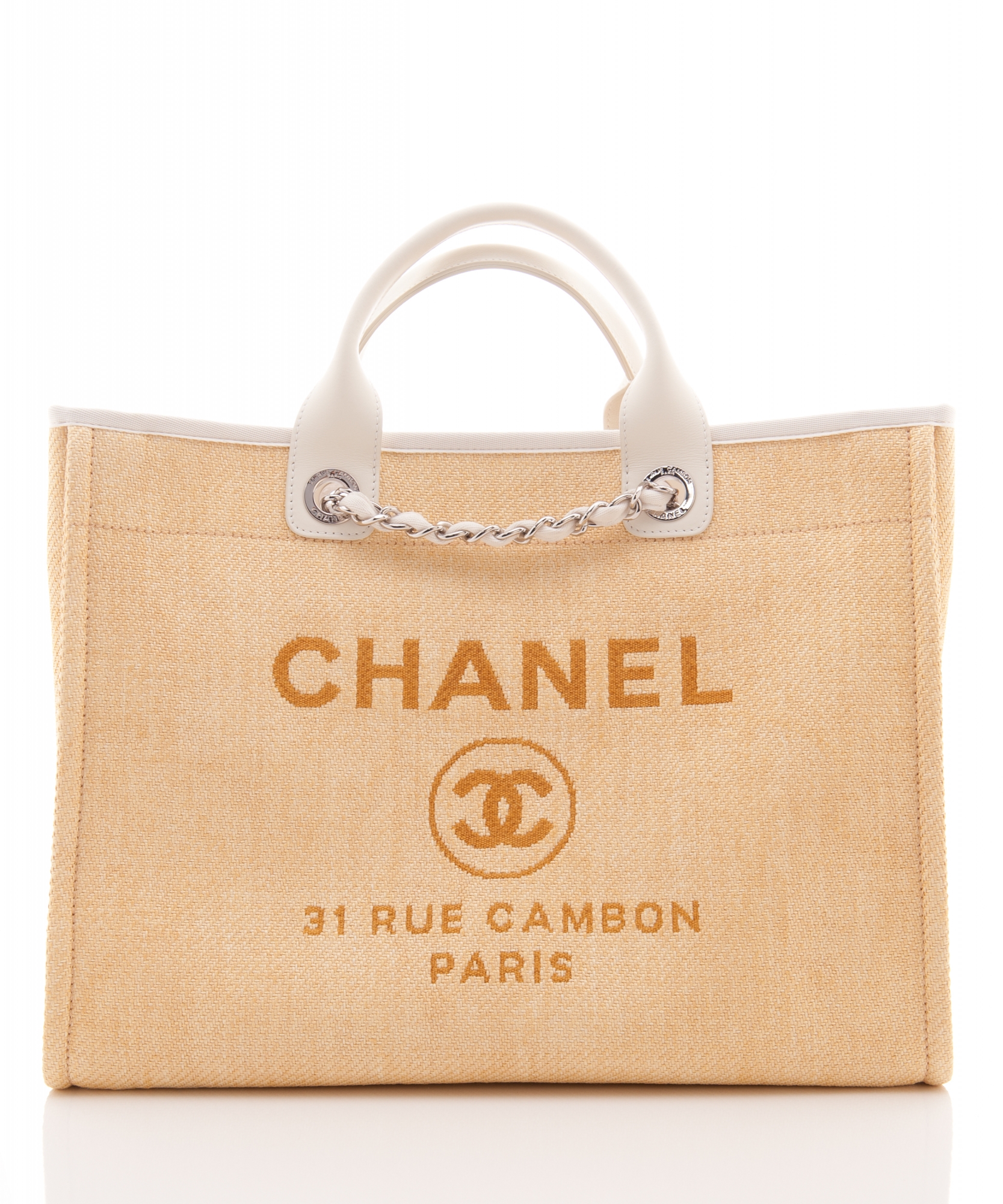Chanel 'Deauville' Tote Bag in Sandcolor Jacquard - Chanel