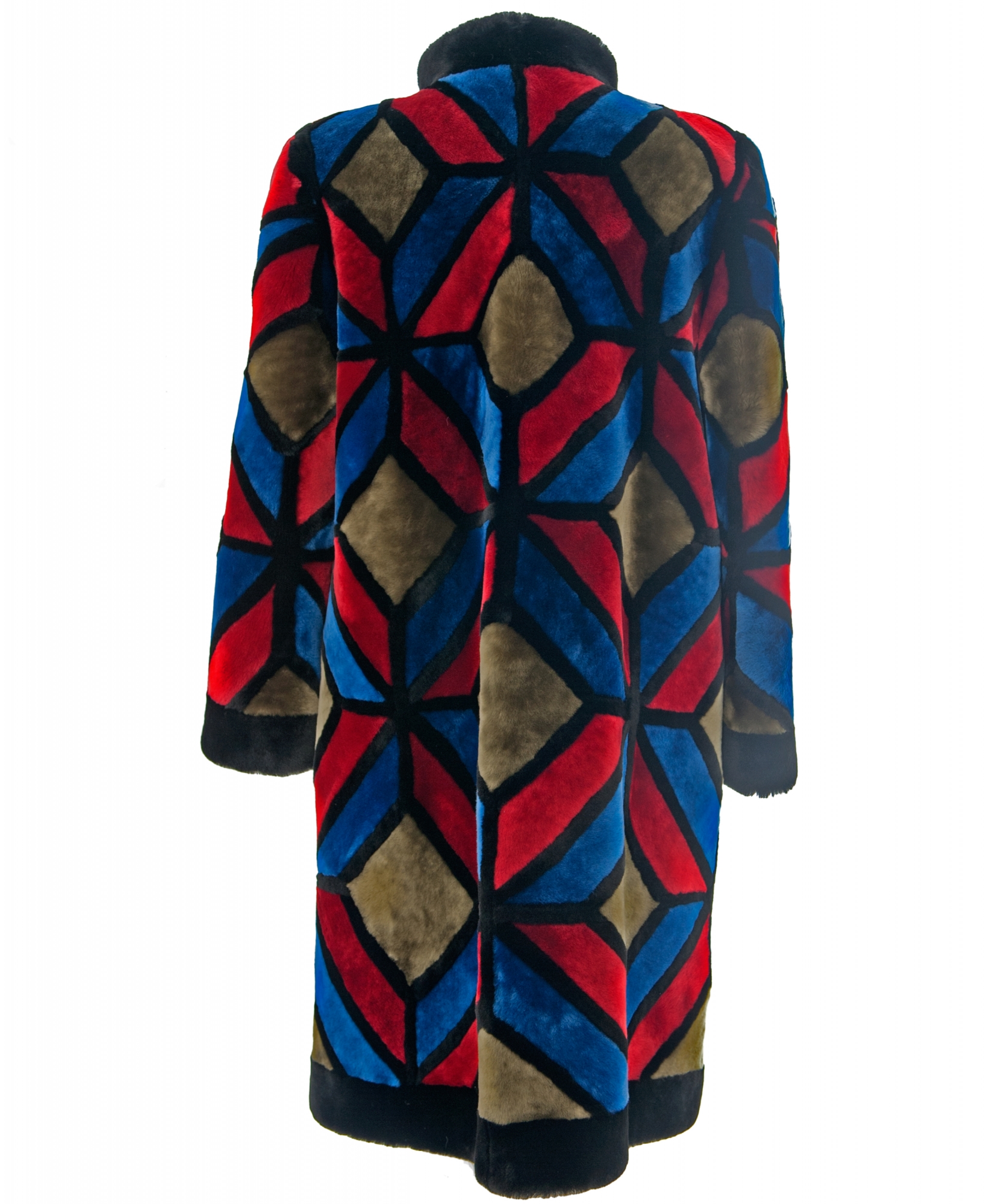 Christian Dior Colorful Shearling Patchwork Coat - Christian