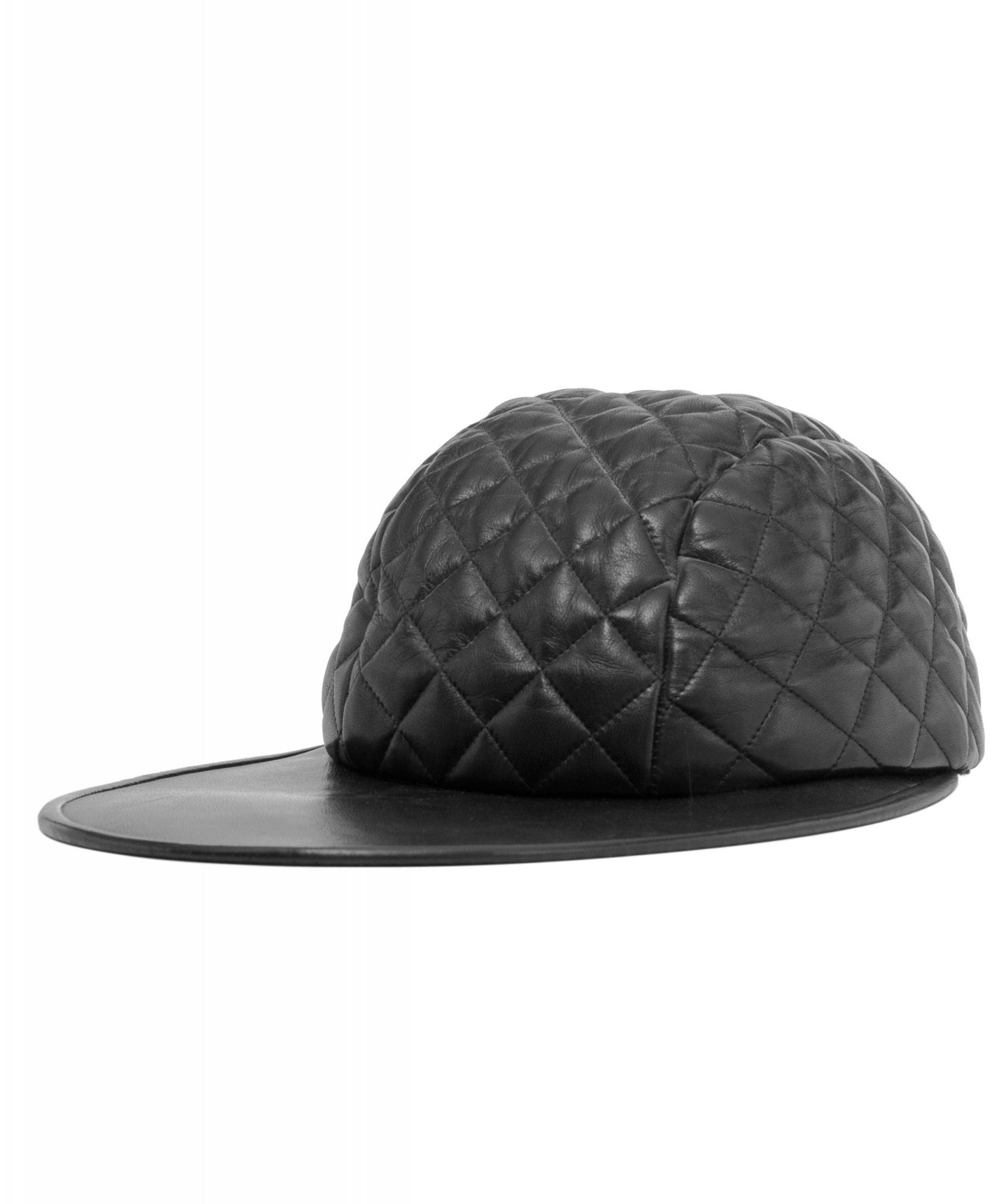 Chanel Black Quilted Leather Baseball Cap - Chanel | ArtListings