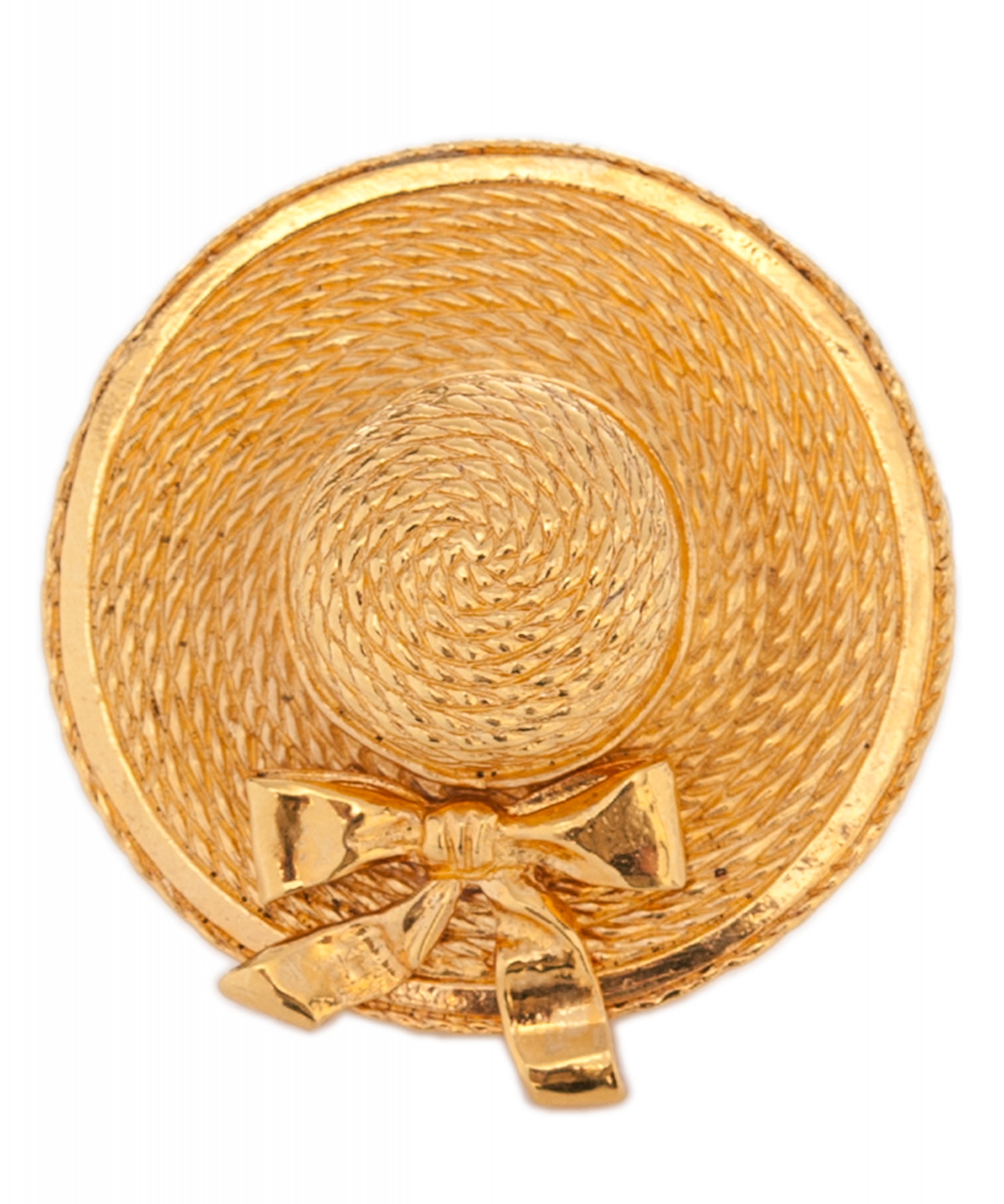 CHANEL Beret Hat Brooch Gold 99036