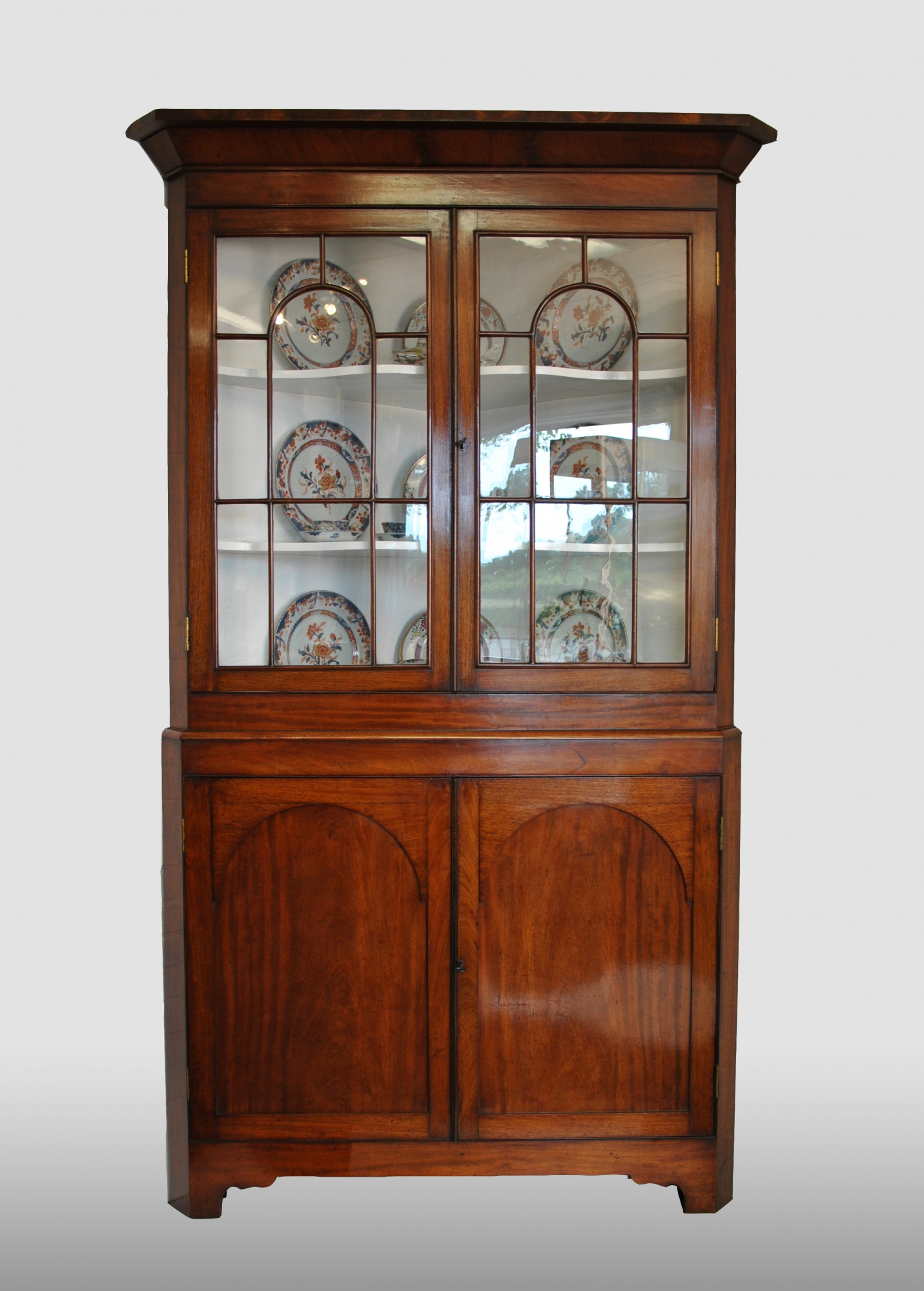 English Corner Display Cabinet With The Original Glass In The