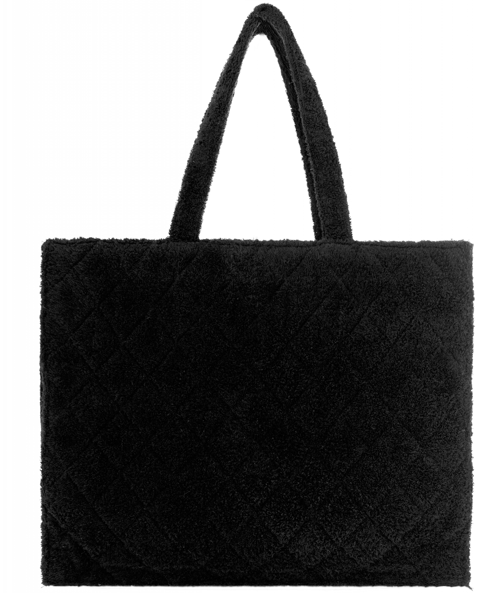 Chanel Black Quilted Terry Cloth Tote - Chanel