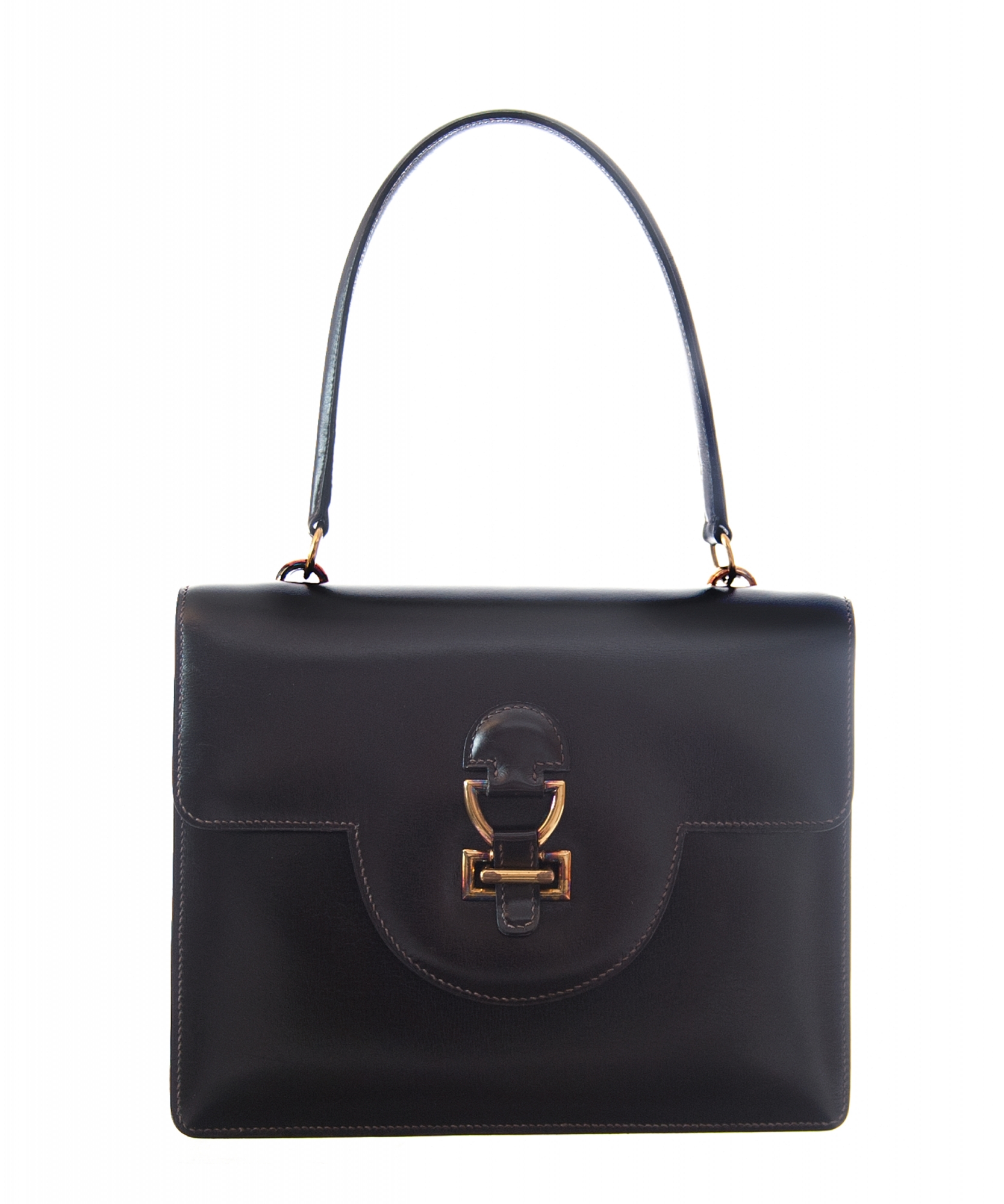 Hermès 'Sandrine' Brown Boxcalf Leather Shoulder Bag - Hermès | ArtListings
