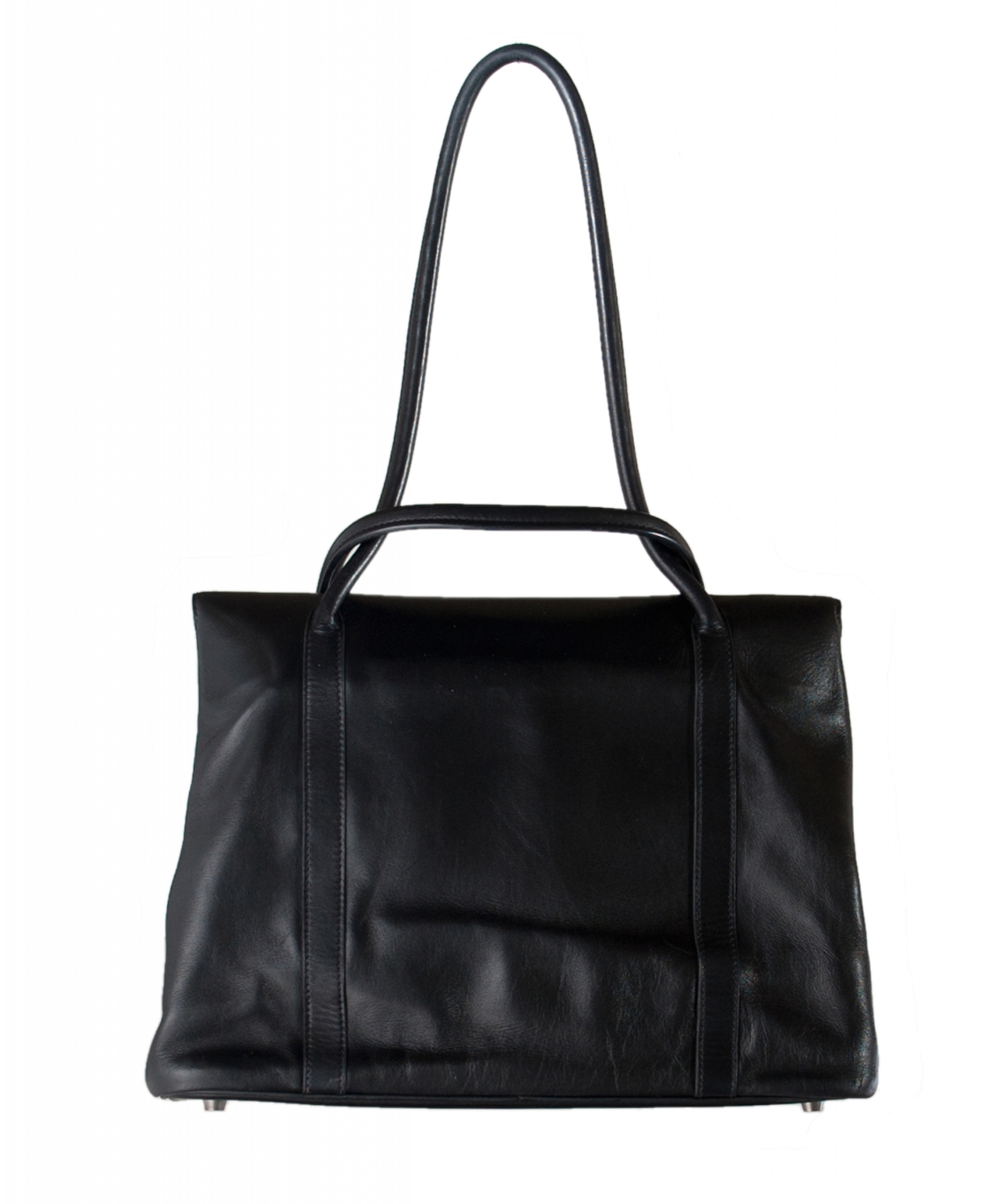 Hermès Initiale Black Leather Shoulder Bag - Hermès | ArtListings