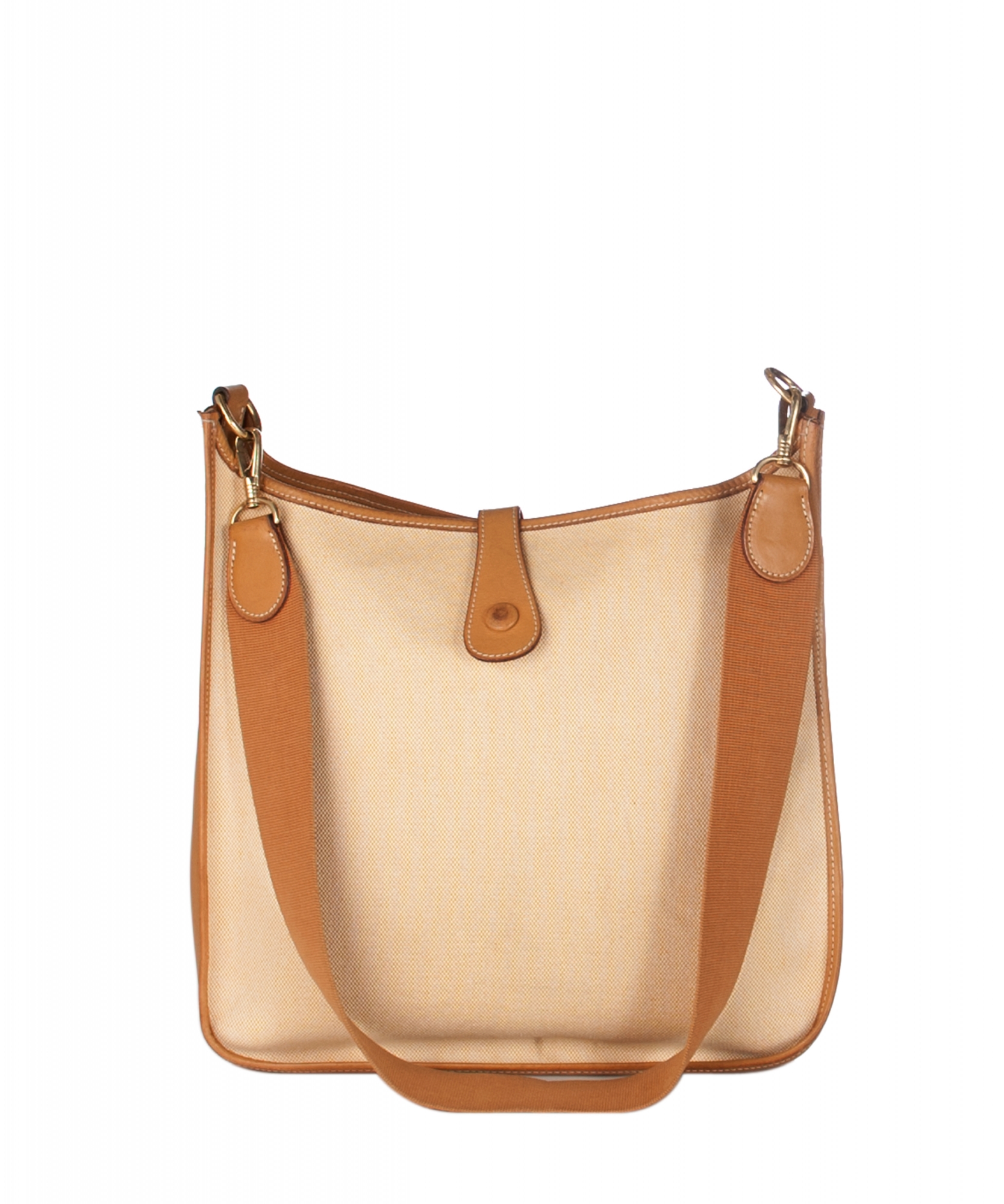 Hermès Evelyne I GM Brown/Natural Barenia/Toile Shoulder Bag - Hermès ...