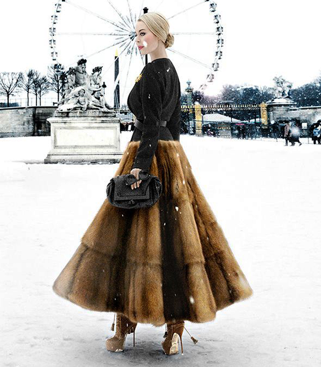 Fur Flared Skirt - Valentino | ArtListings
