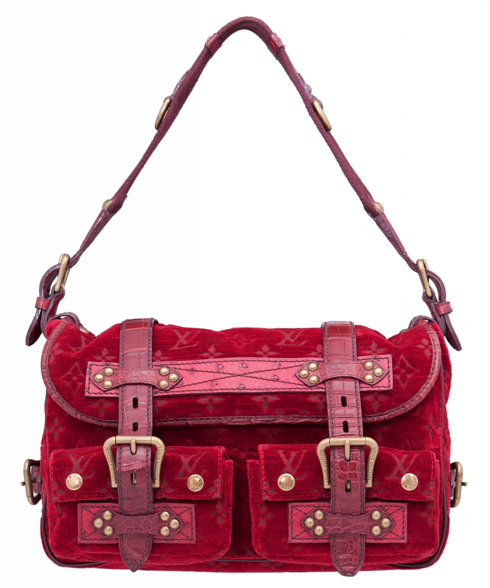 Louis Vuitton Red Velour Clyde Mon Shoulder Bag - Limited Edition - Louis Vuitton | La Doyenne
