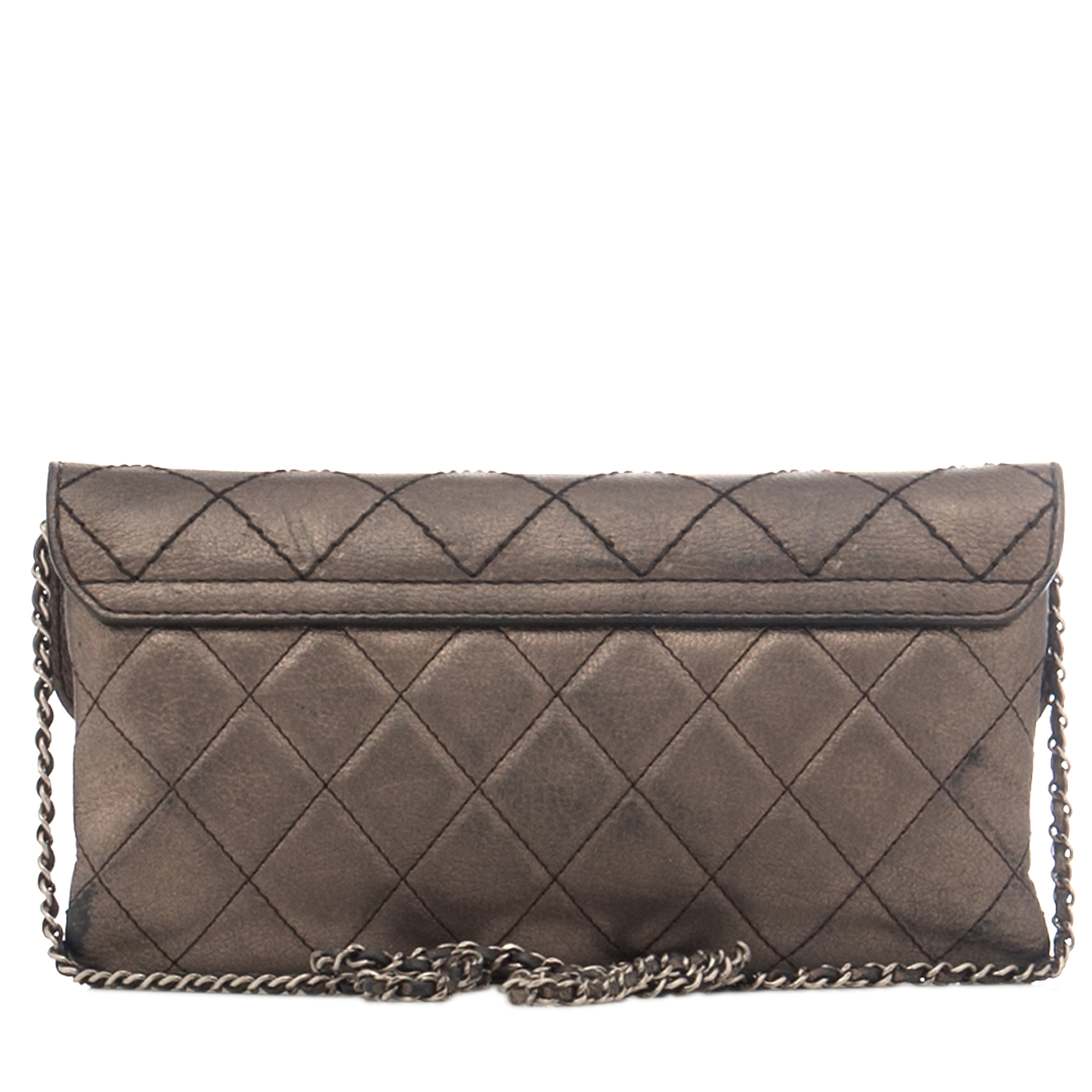 Chanel Bronze Metallic Quilted Leather Flap Bag - Chanel
