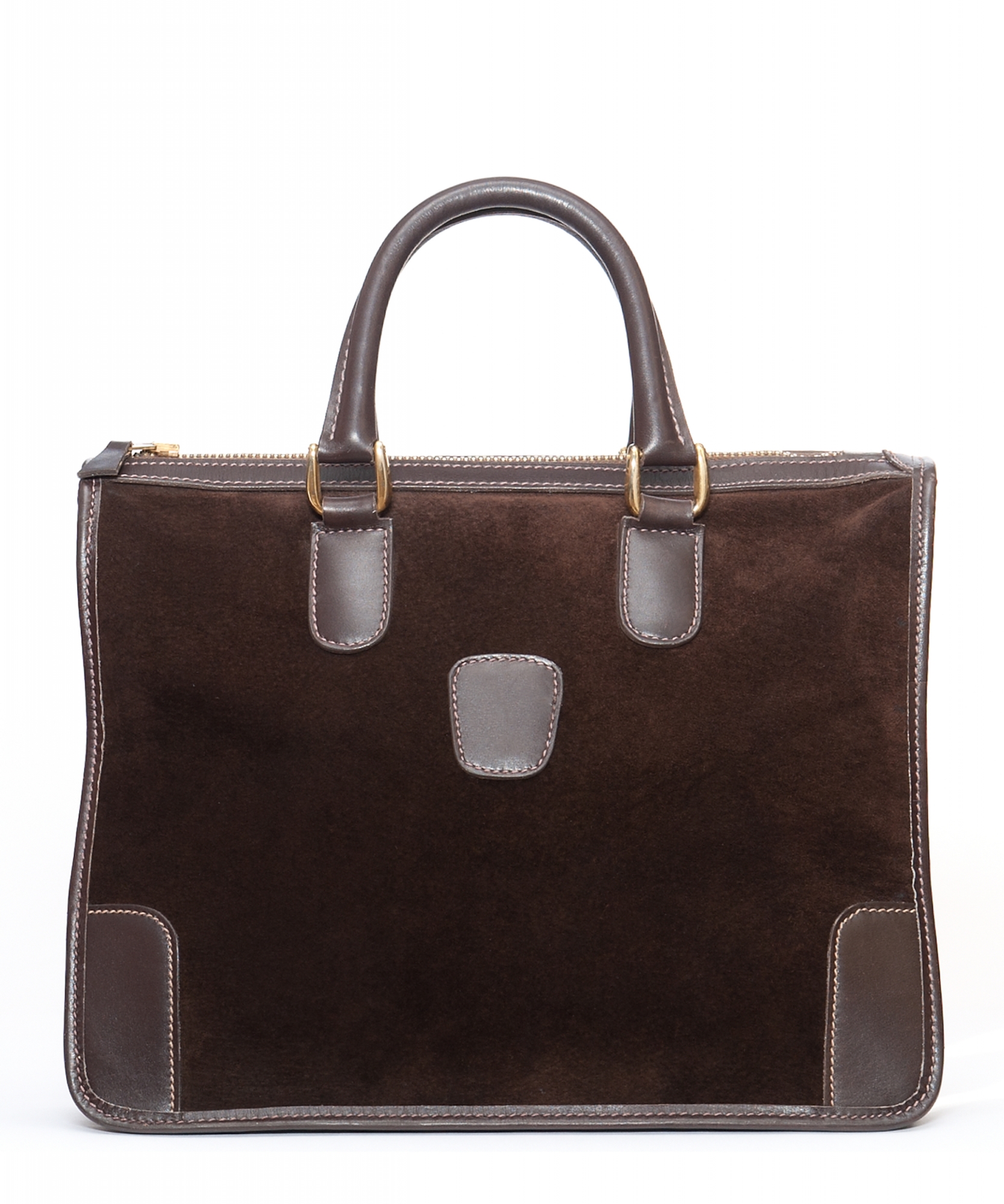 Gucci Brown Suede Leather Handbag - Gucci | ArtListings