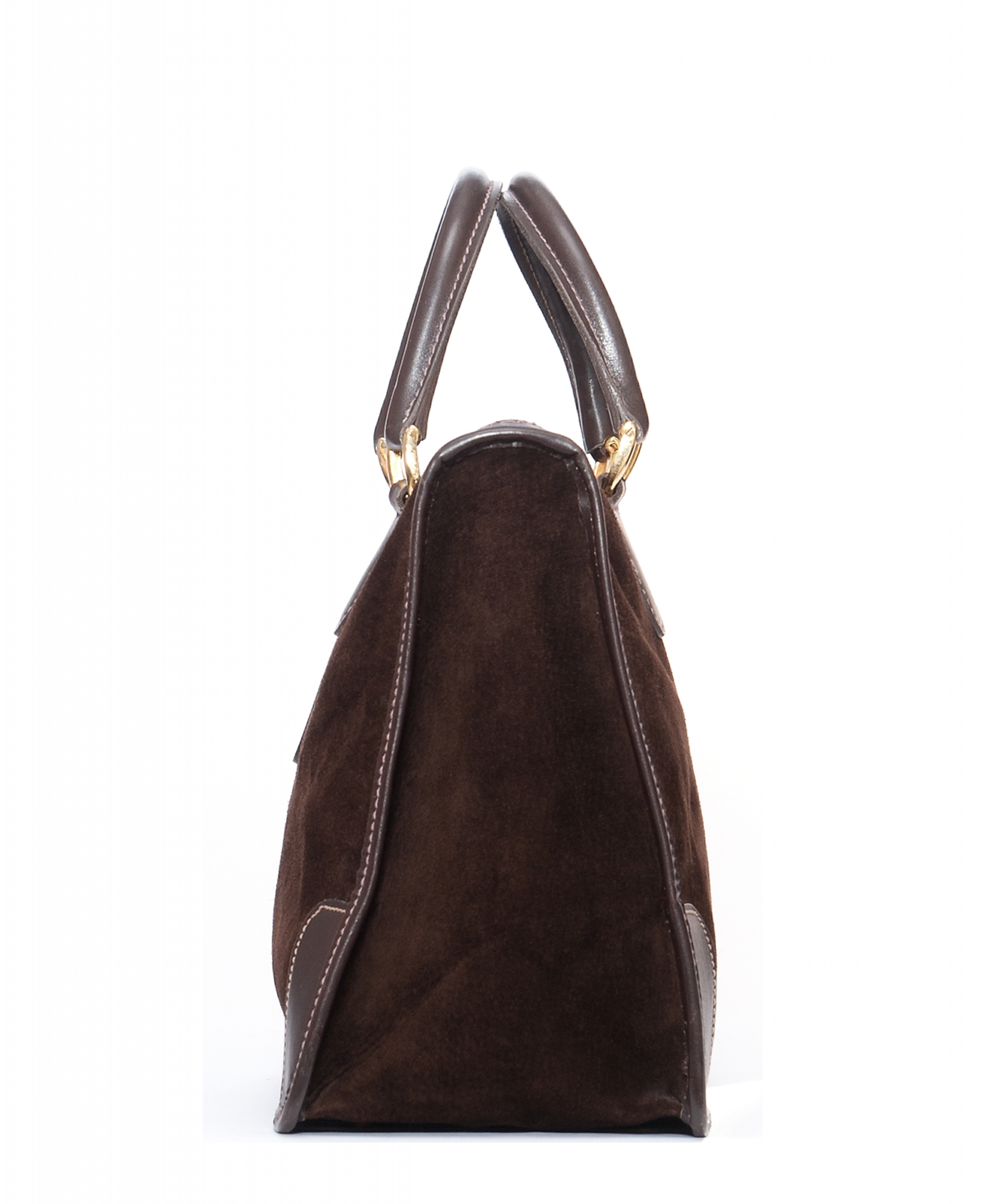 Gucci Brown Suede Leather Handbag - Gucci | ArtListings